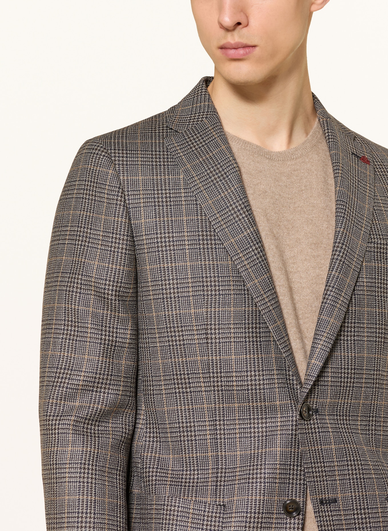 ROY ROBSON Sakko Slim Fit: DUNKELBLAU / GRAU / GELB