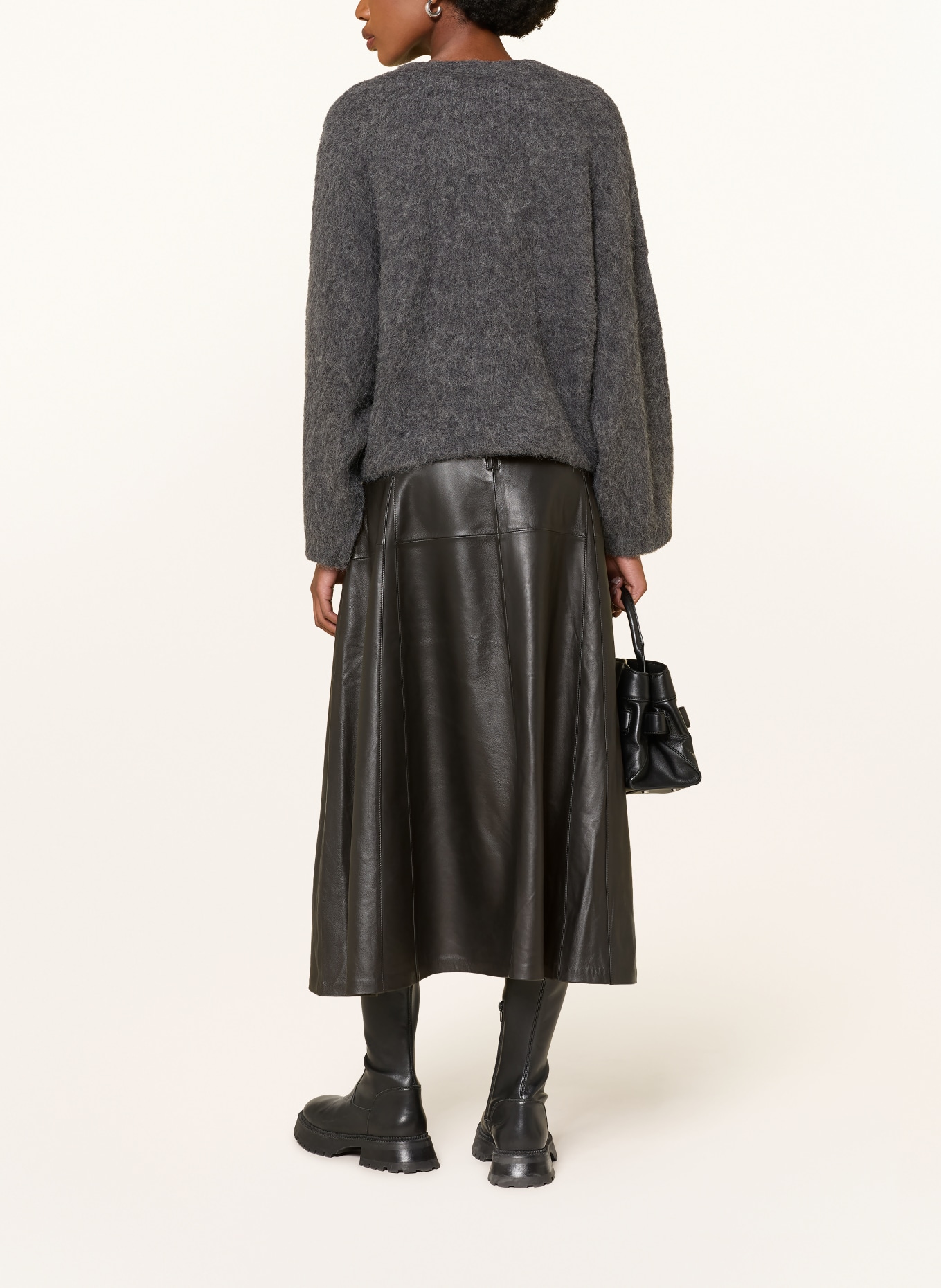 MRS & HUGS Leather skirt: BLACK
