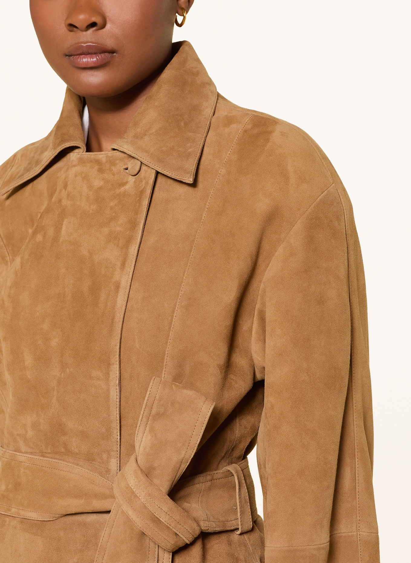 MRS & HUGS Veste en cuir: COGNAC