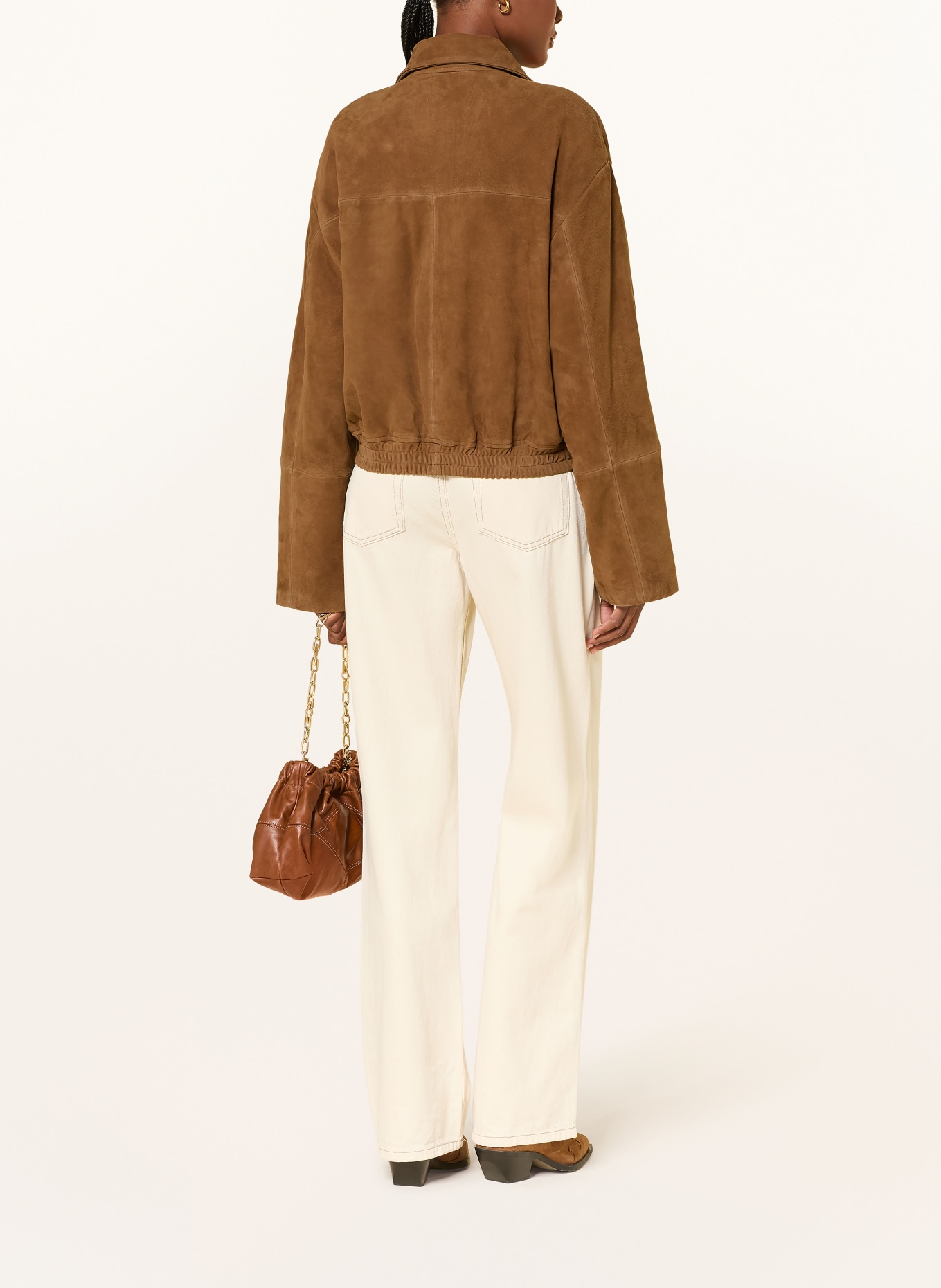 MRS & HUGS Leren blouson: BRUIN