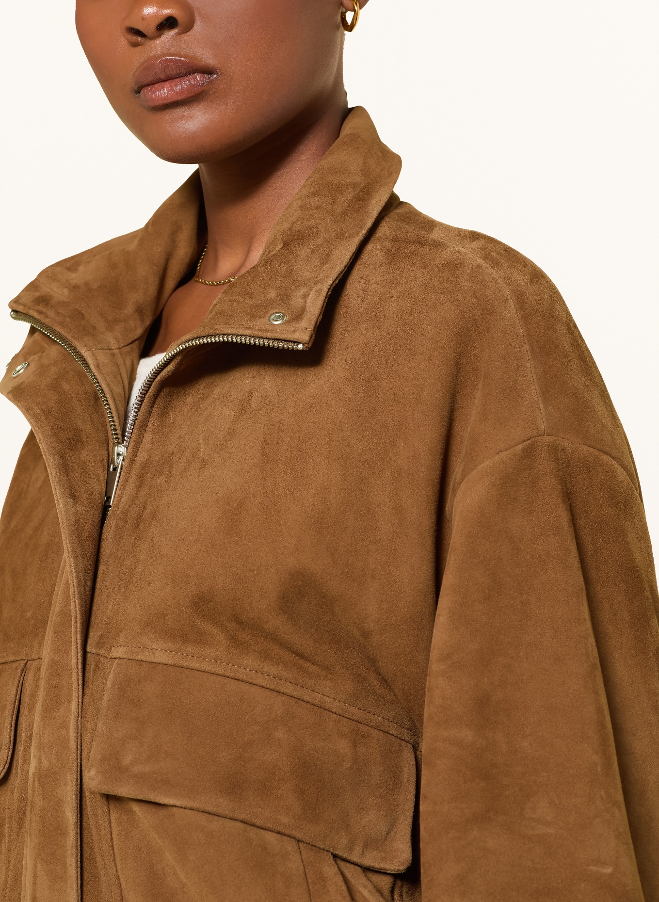 MRS & HUGS Leren blouson: BRUIN