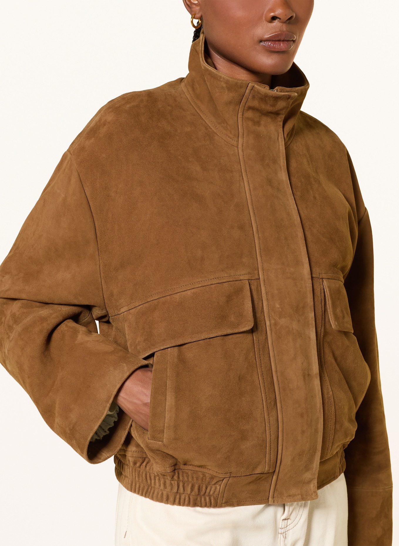 MRS & HUGS Leren blouson: BRUIN