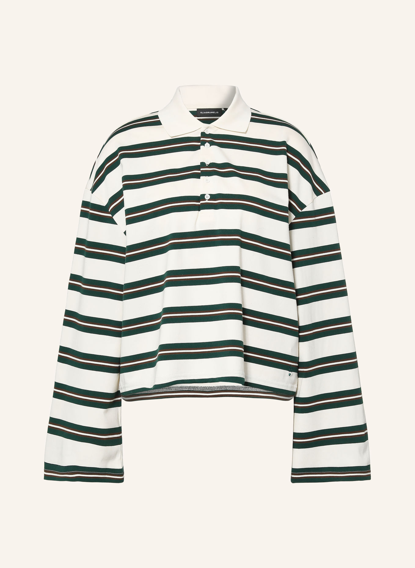 ELIAS RUMELIS Rugbyshirt PERLINA: CREME / DUNKELBRAUN / DUNKELGRÜN