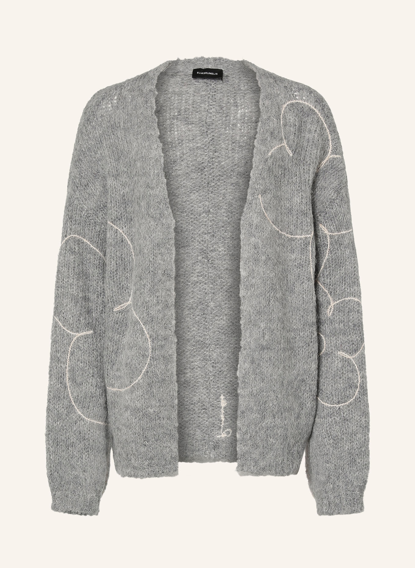 ELIAS RUMELIS Gilet ouvert en maille STEFANIA avec de l'alpaga: GRIS