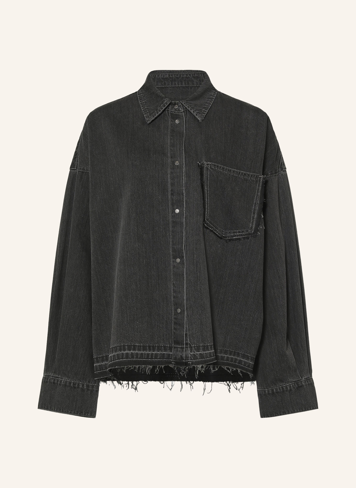 ELIAS RUMELIS Oversized-Jeansbluse BRIALY: DUNKELGRAU