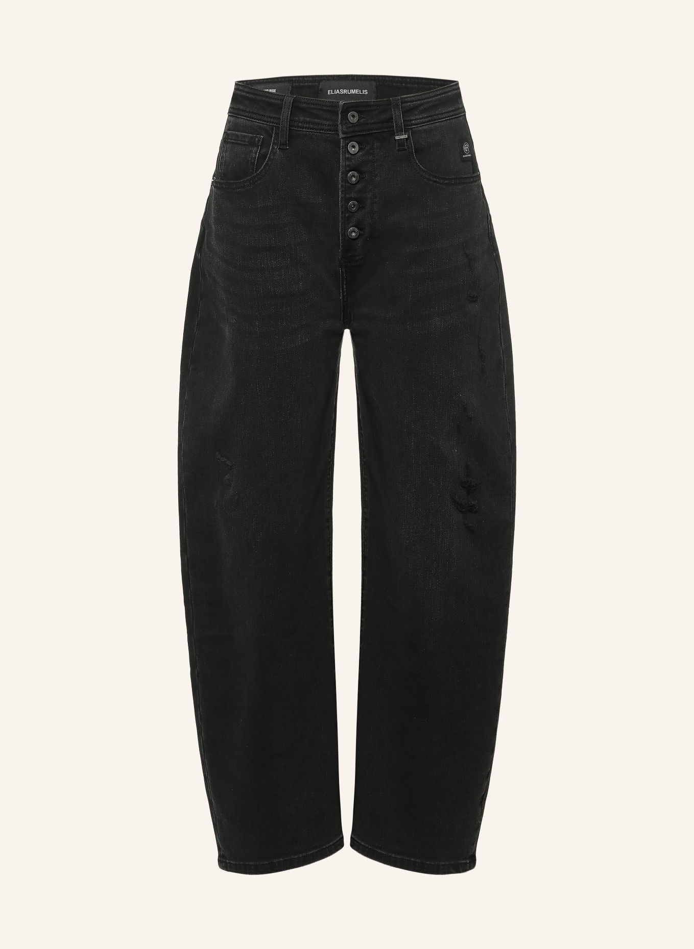 ELIAS RUMELIS Jeansy typu barrel DORO: 1177 ebony black wash