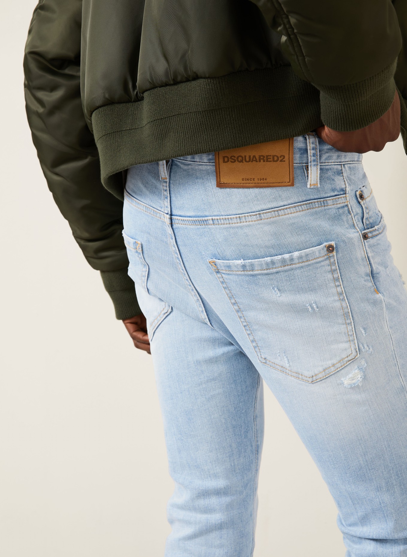 DSQUARED2 Jeansy w stylu destroyed SKATER, krój Extra Slim Fit: 470 NAVY BLUE