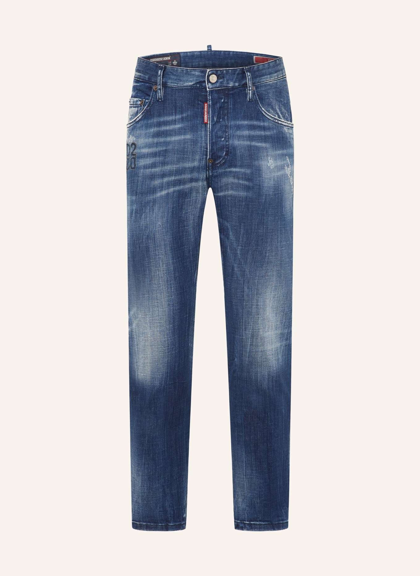 DSQUARED2 Destroyed Jeans SKATER JEAN Extra Slim Fit: 470 NAVY BLUE