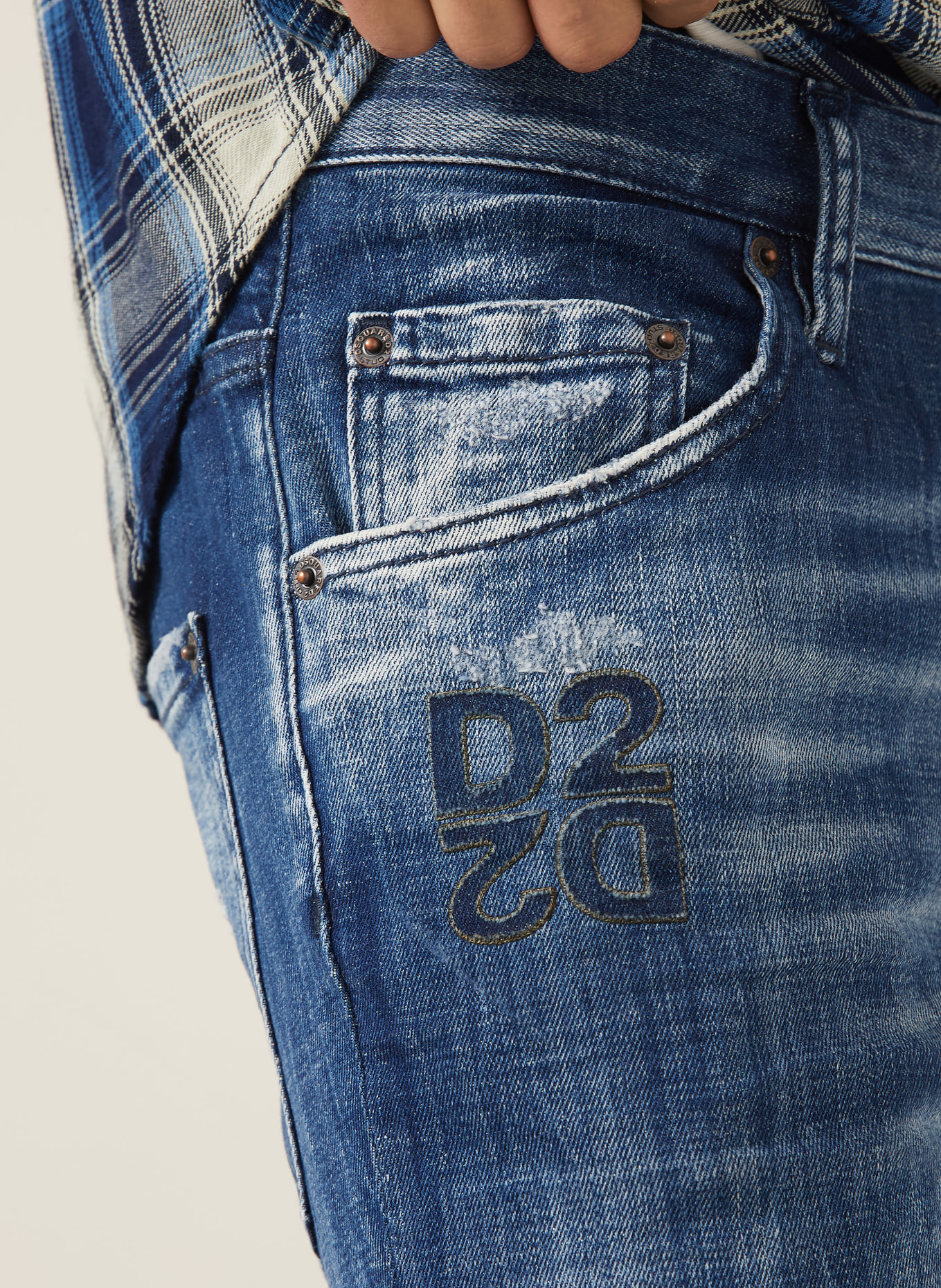 DSQUARED2 Destroyed Jeans SKATER JEAN Extra Slim Fit: 470 NAVY BLUE
