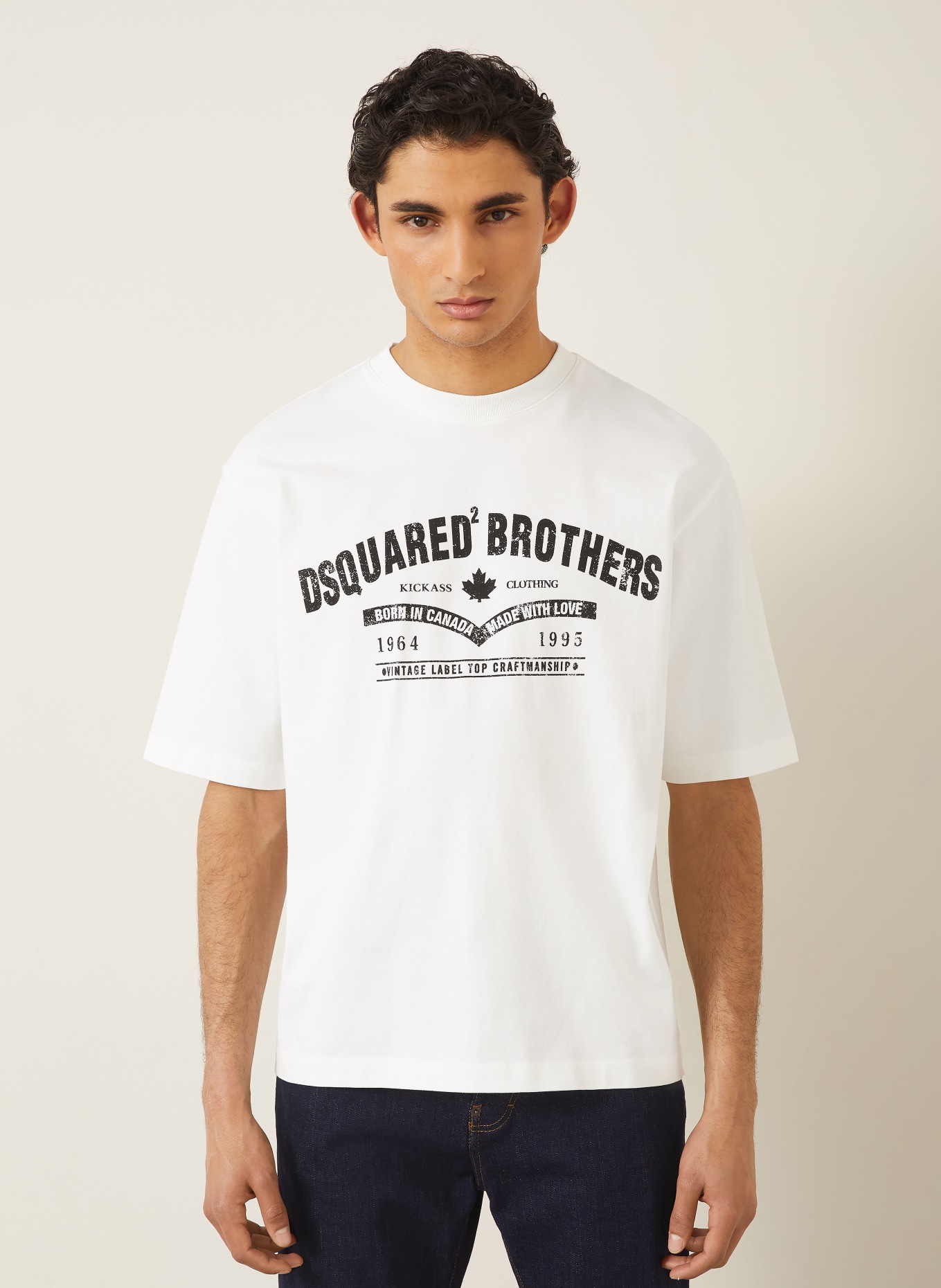 DSQUARED2 T-Shirt: WEISS / SCHWARZ