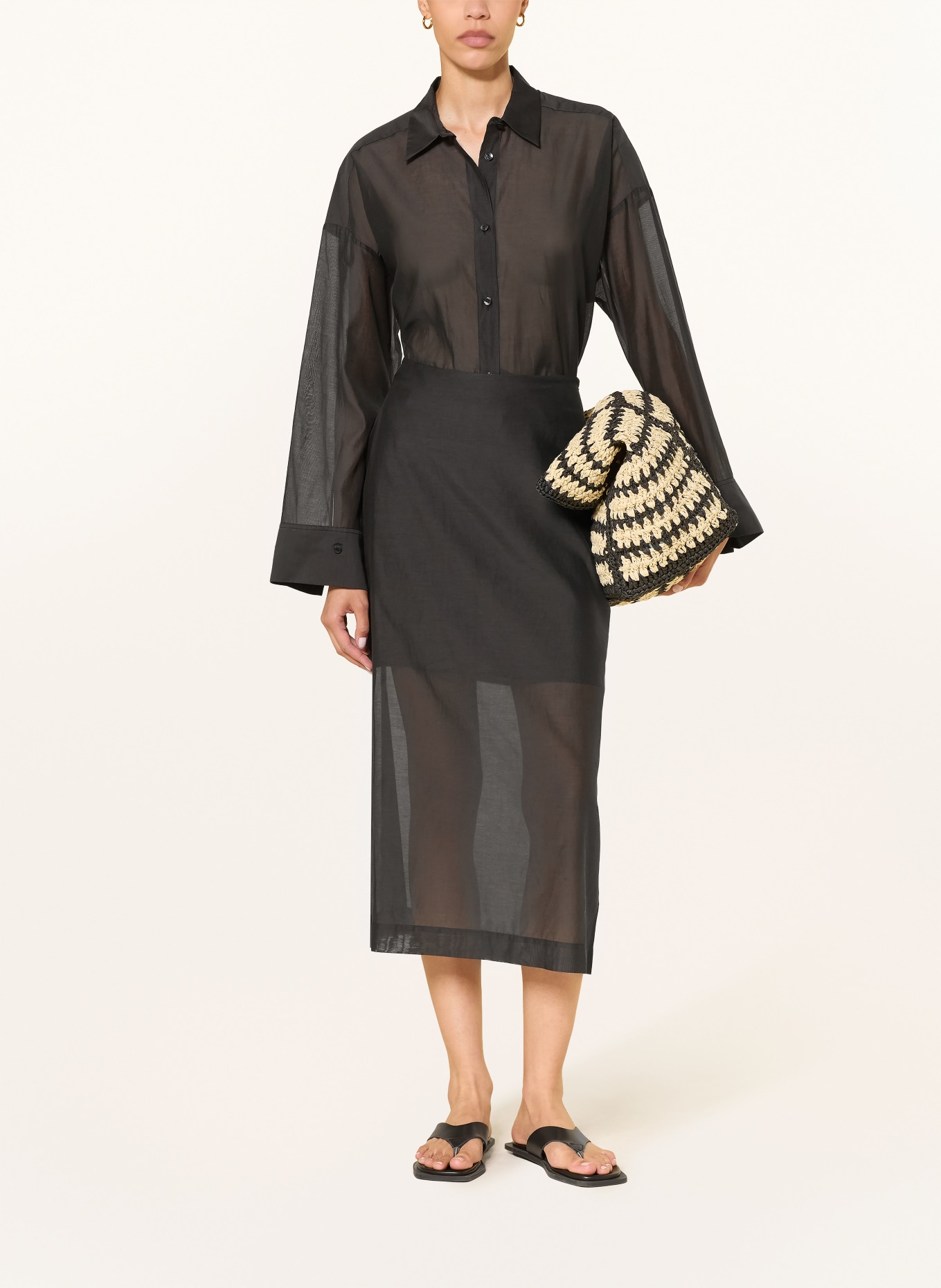 BY MALENE BIRGER Spódnica ESTA z jedwabiem: CZARNY