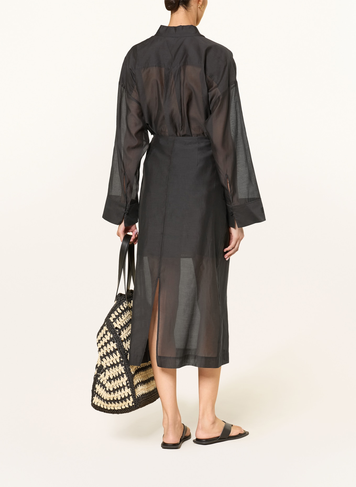 BY MALENE BIRGER Spódnica ESTA z jedwabiem: CZARNY