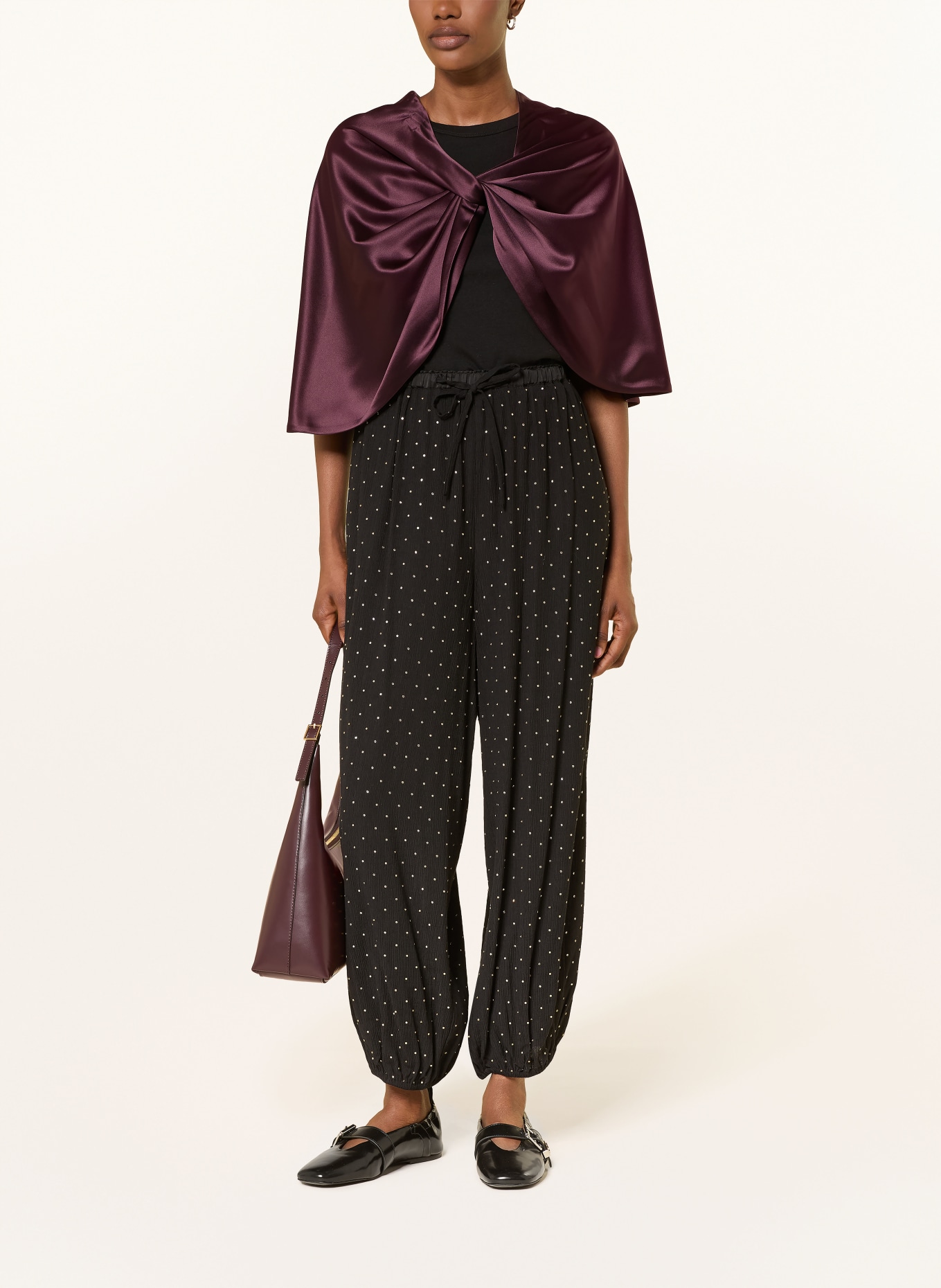BY MALENE BIRGER Satin Cape PINLOS: DARK PURPLE