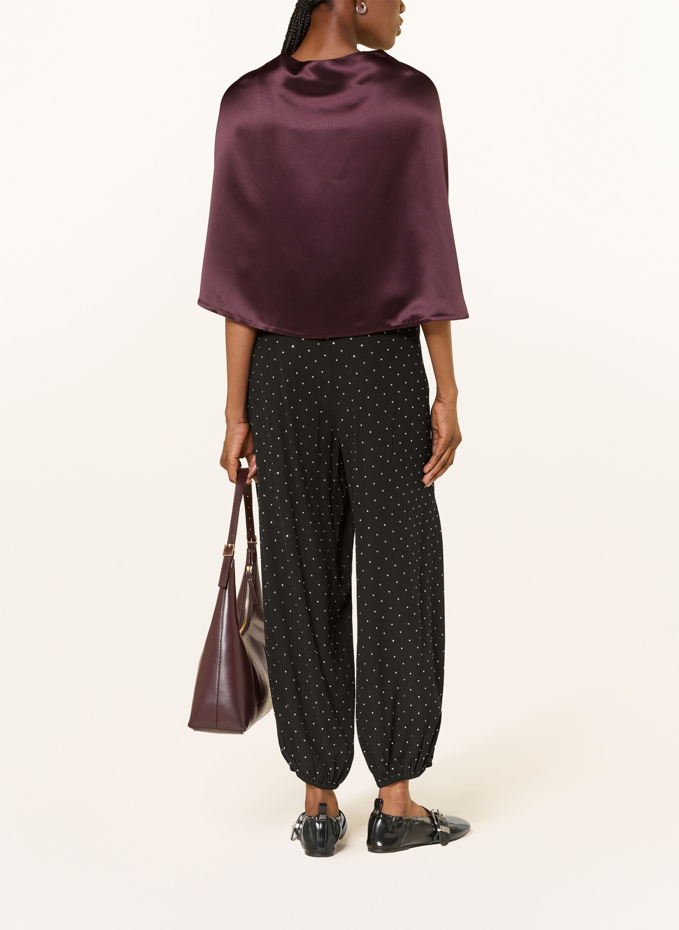 BY MALENE BIRGER Satin Cape PINLOS: DARK PURPLE