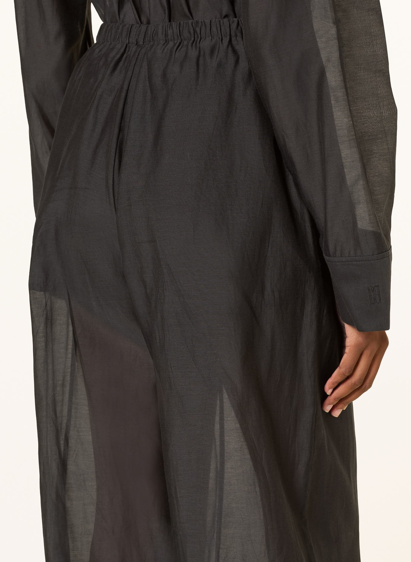 BY MALENE BIRGER LUMAS 7/8-length trousers with silk: BLACK