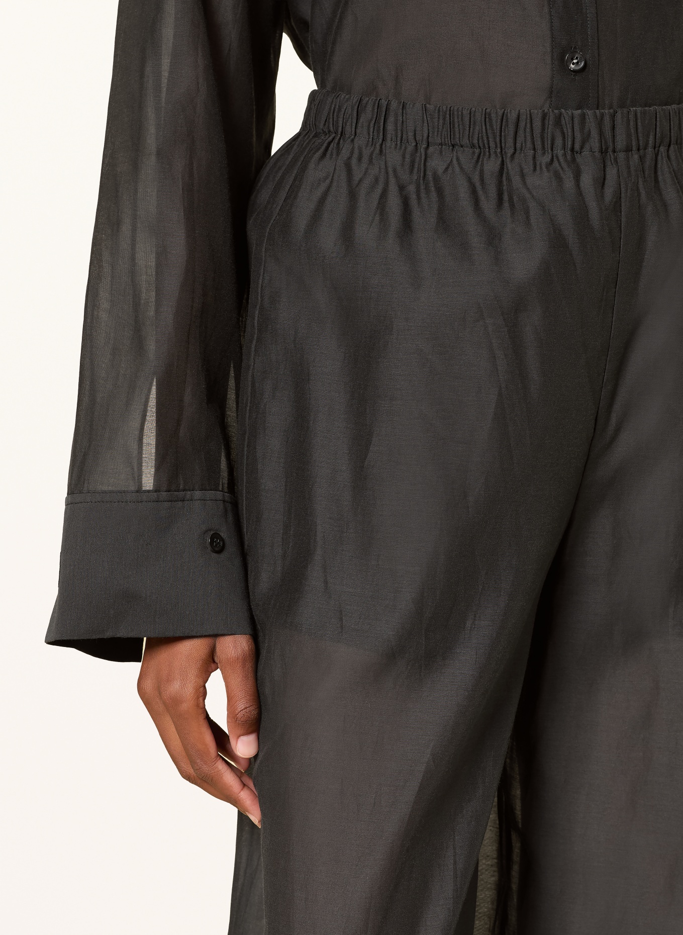 BY MALENE BIRGER LUMAS 7/8-length trousers with silk: BLACK