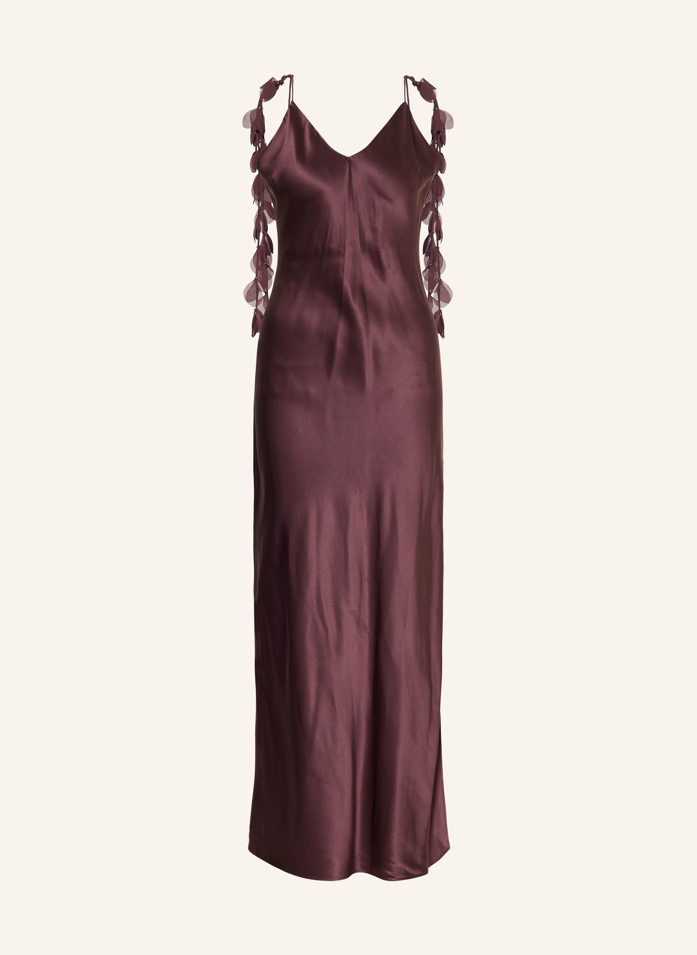 BY MALENE BIRGER PASCALE silk dress with gemstones: DARK BROWN