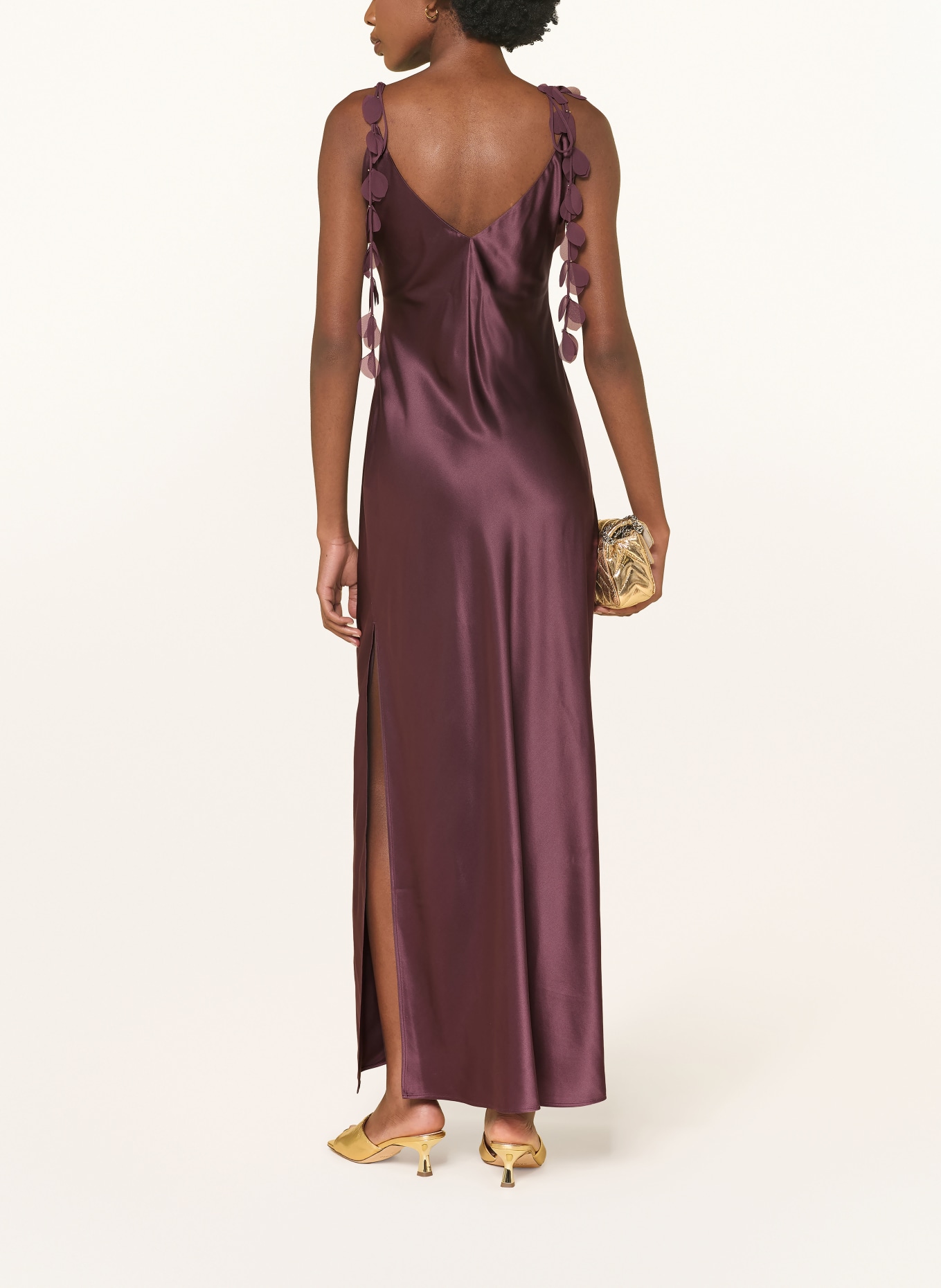 BY MALENE BIRGER PASCALE silk dress with gemstones: DARK BROWN