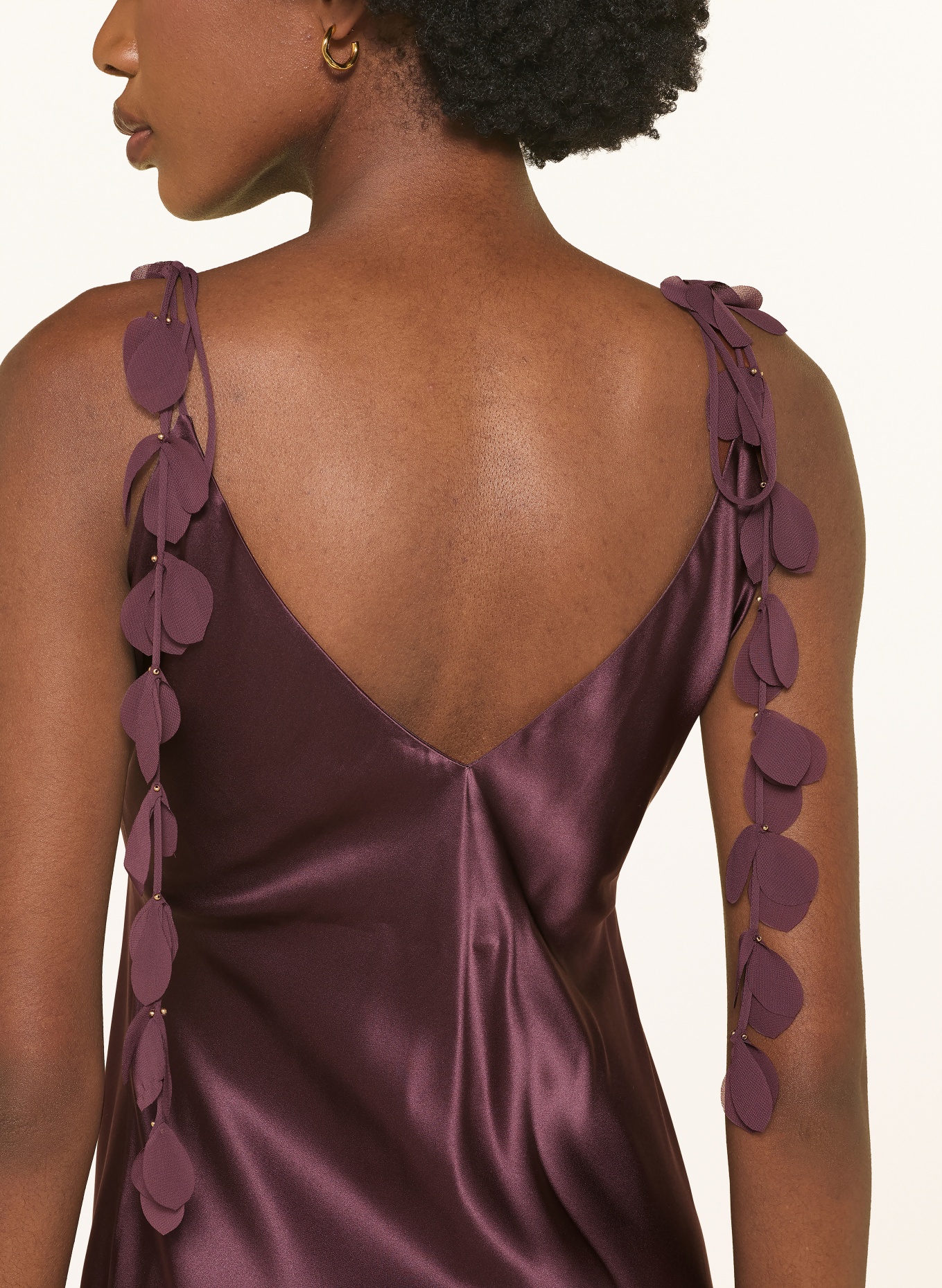 BY MALENE BIRGER PASCALE silk dress with gemstones: DARK BROWN