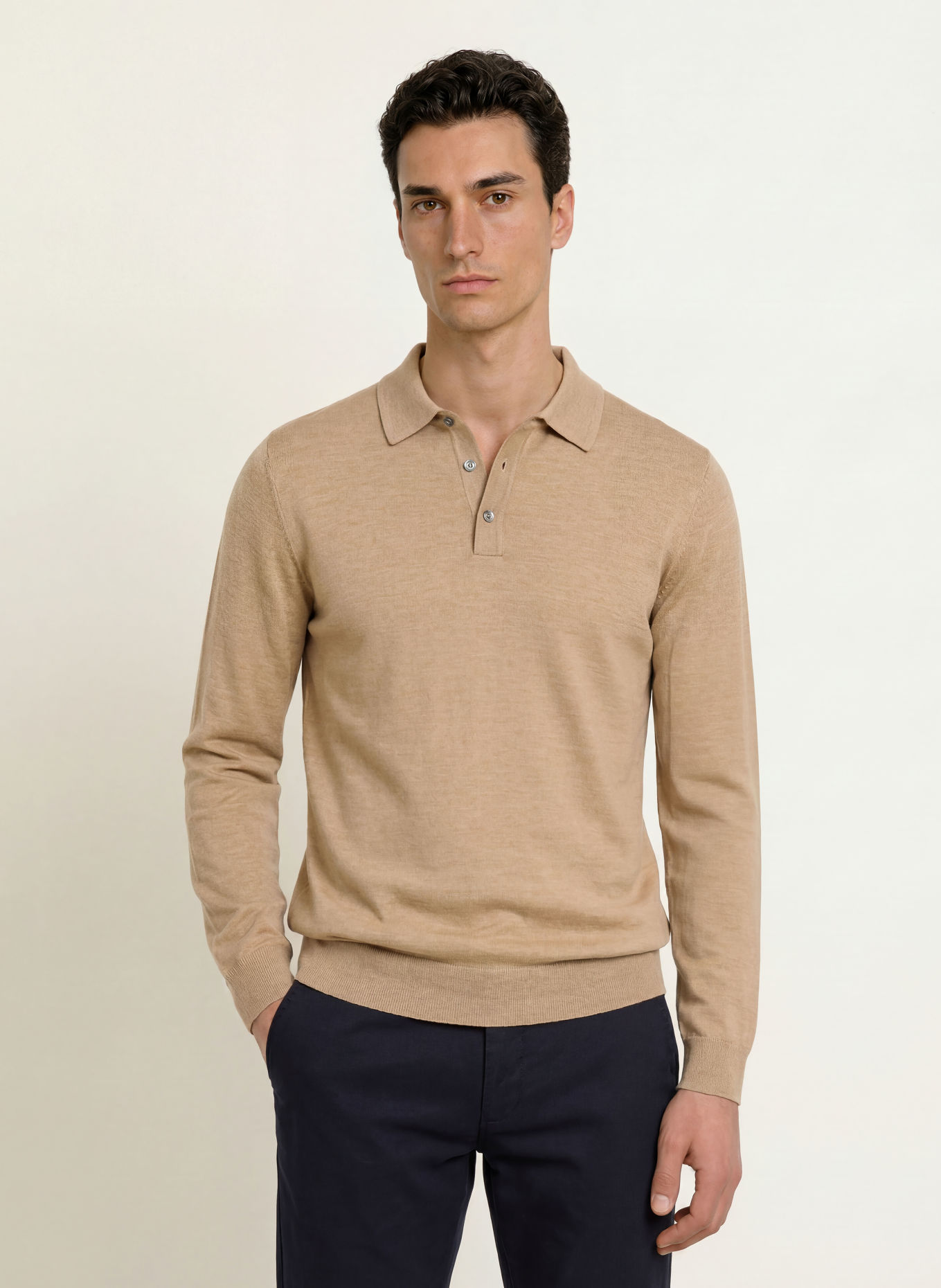 BALDESSARINI MANTEO Knit polo shirt: BEIGE