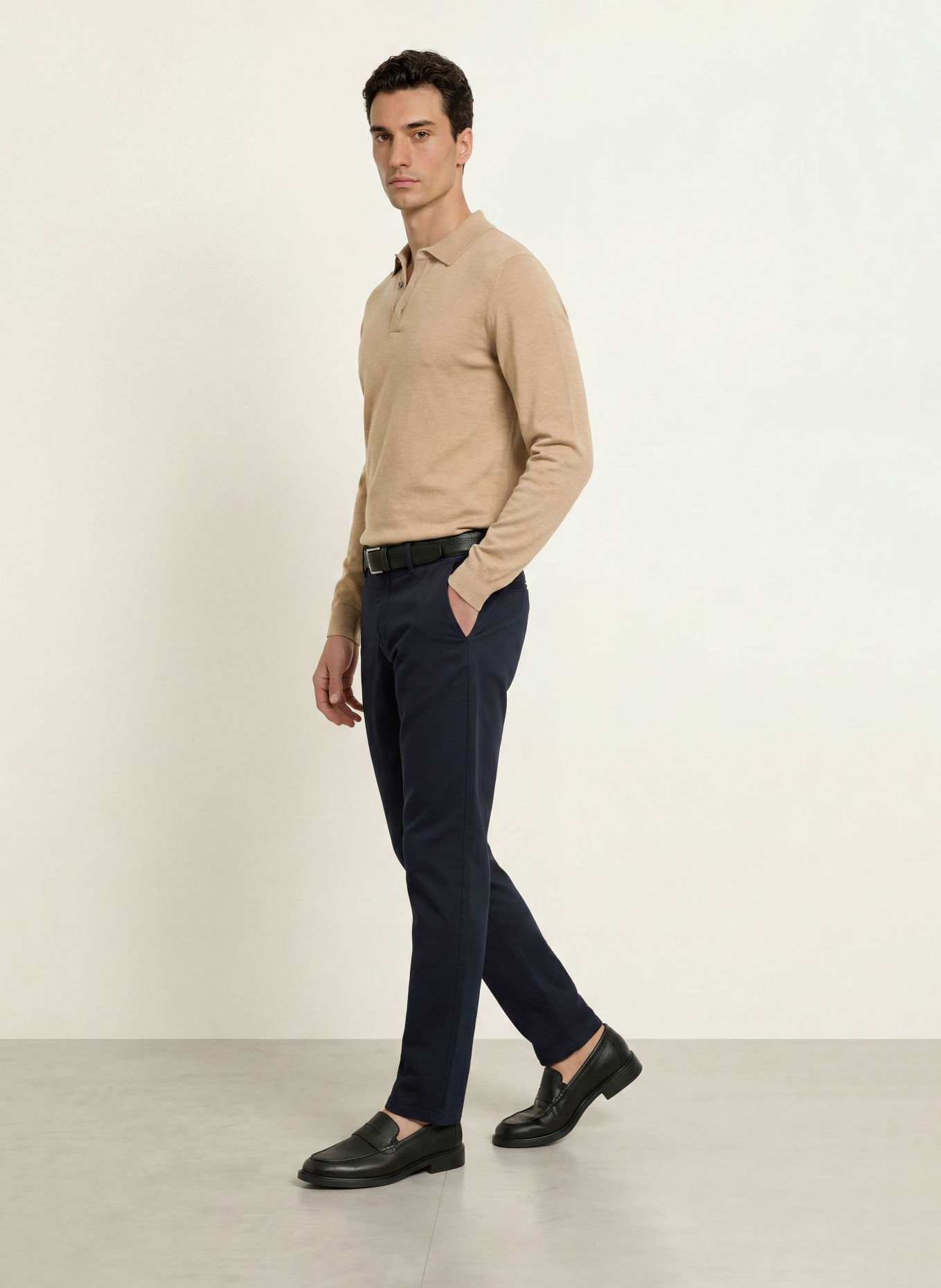 BALDESSARINI MANTEO Knit polo shirt: BEIGE