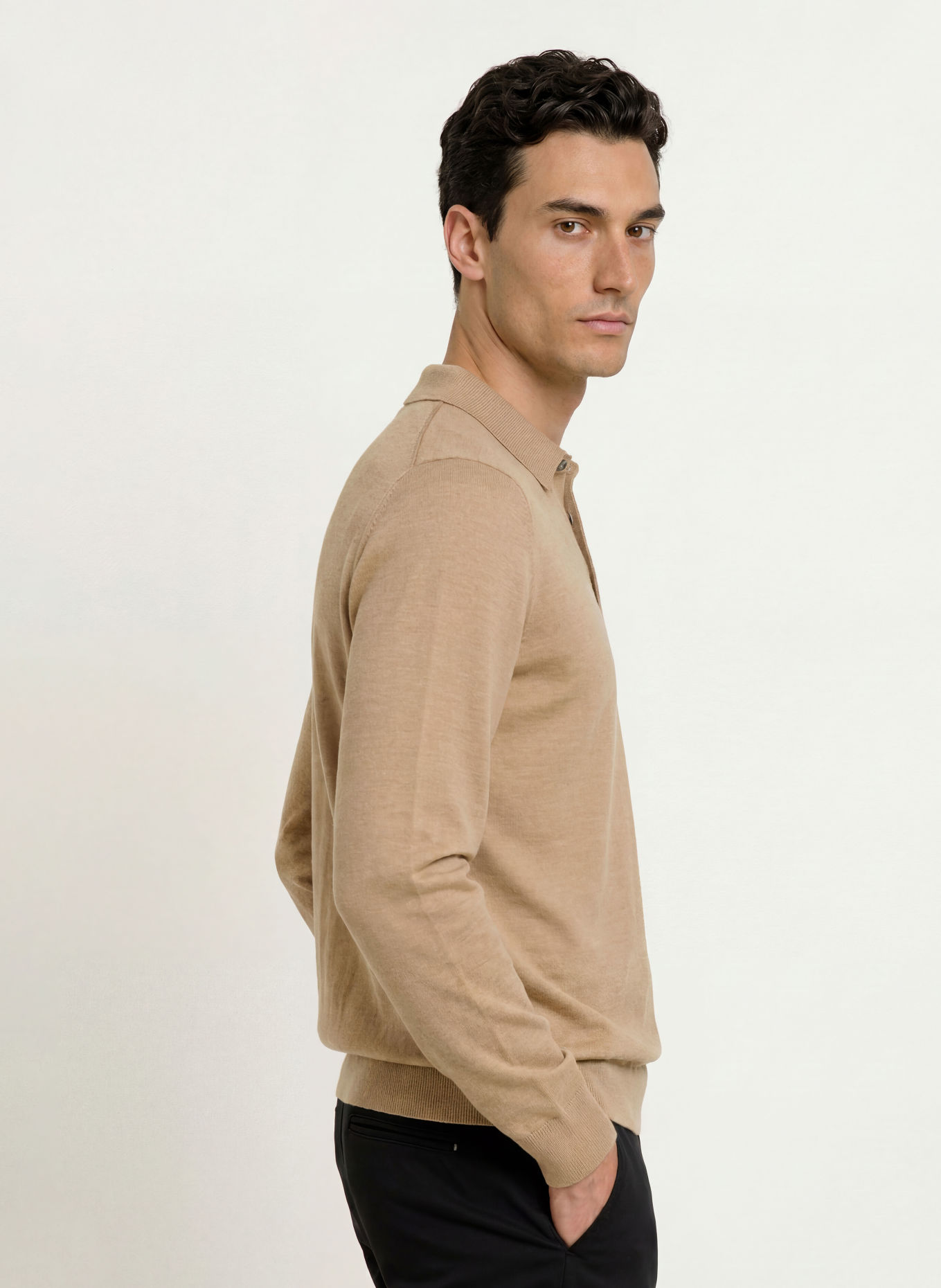 BALDESSARINI MANTEO Knit polo shirt: BEIGE