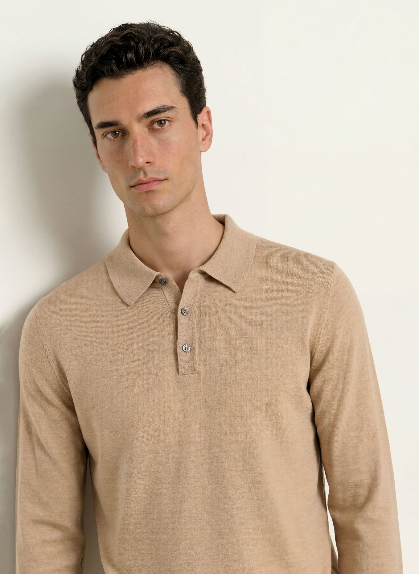 BALDESSARINI MANTEO Knit polo shirt: BEIGE