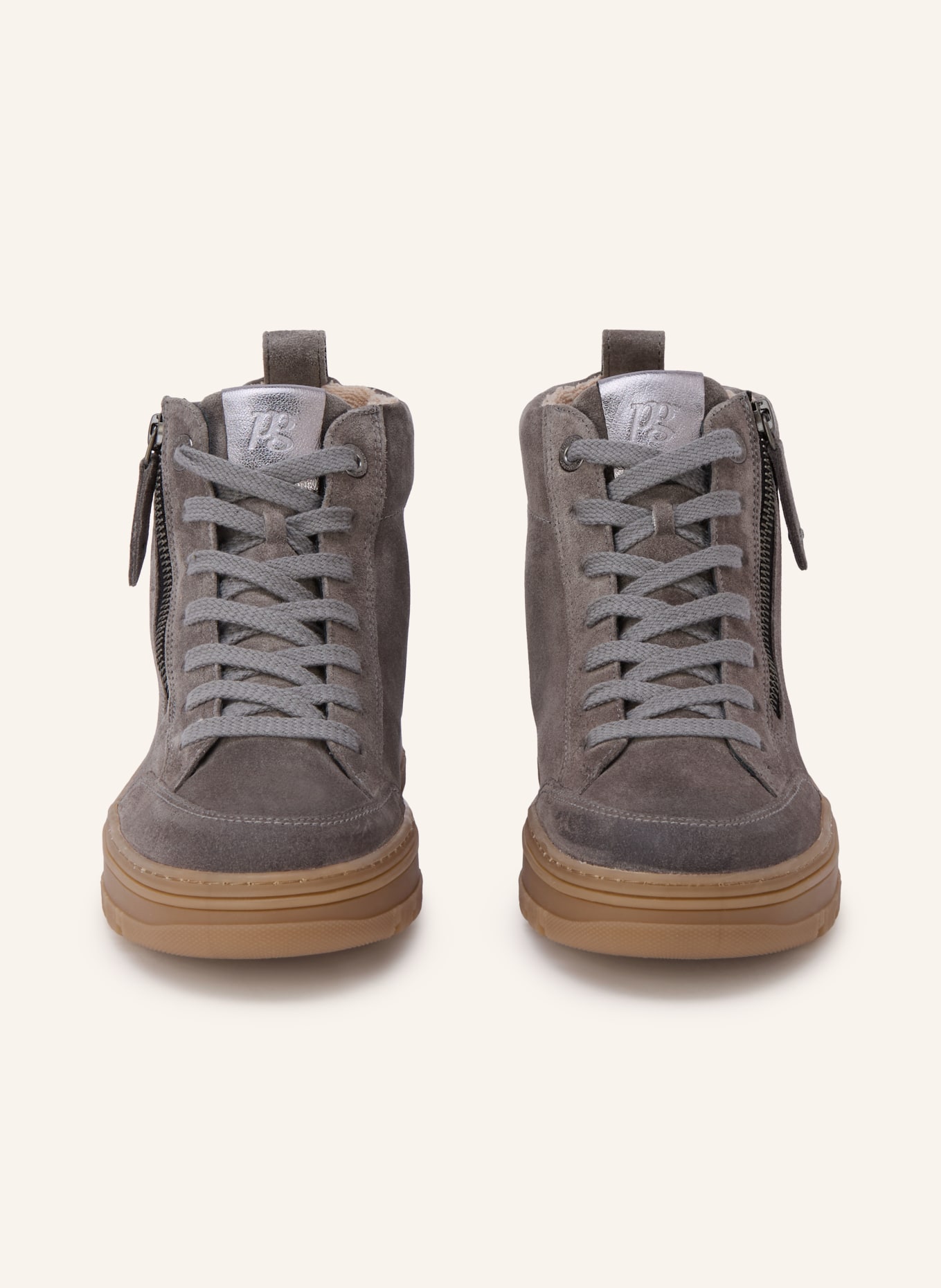 paul green Hightop-Sneaker: GRAU / PLATIN