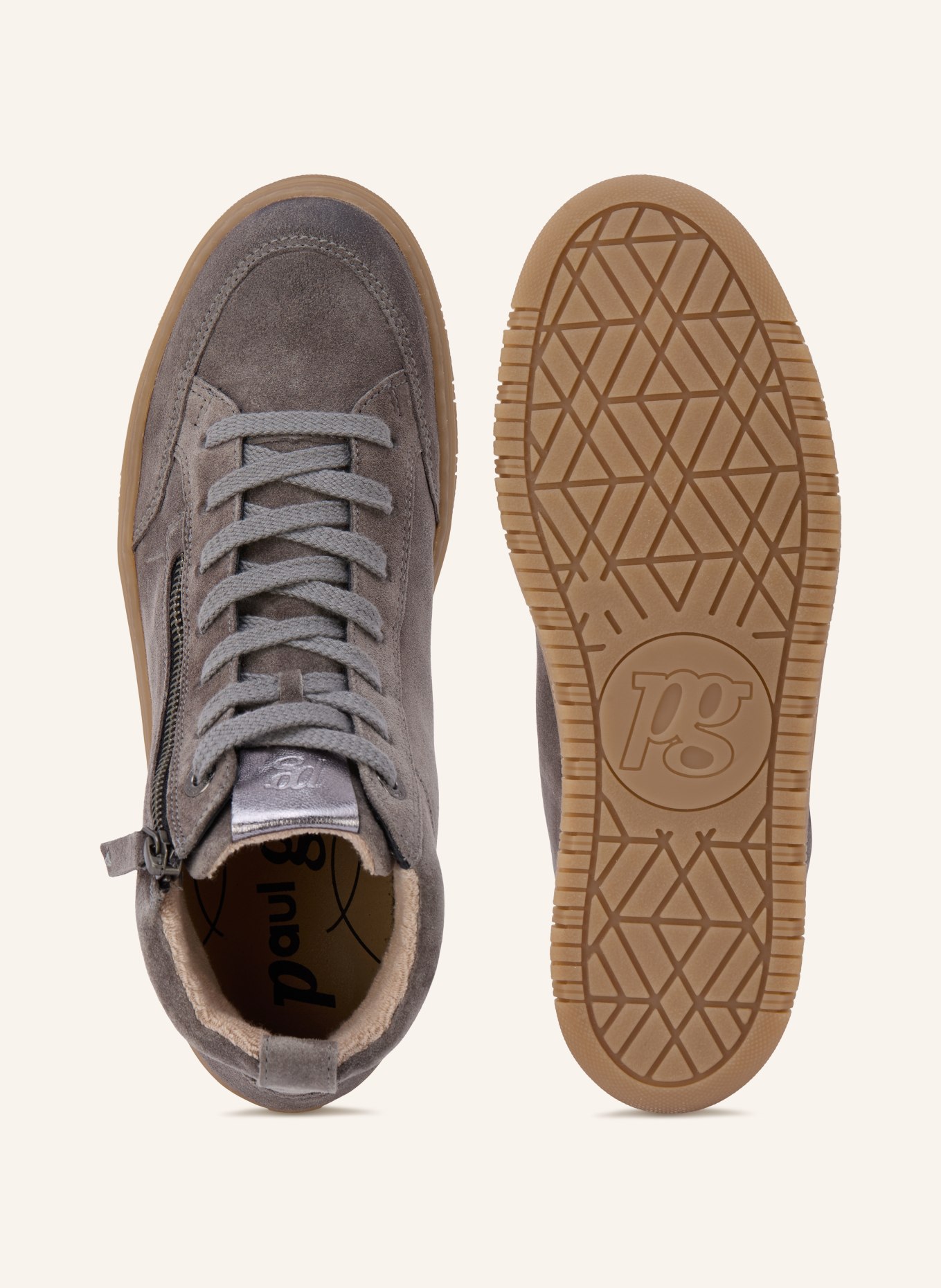paul green Hightop-Sneaker: GRAU / PLATIN