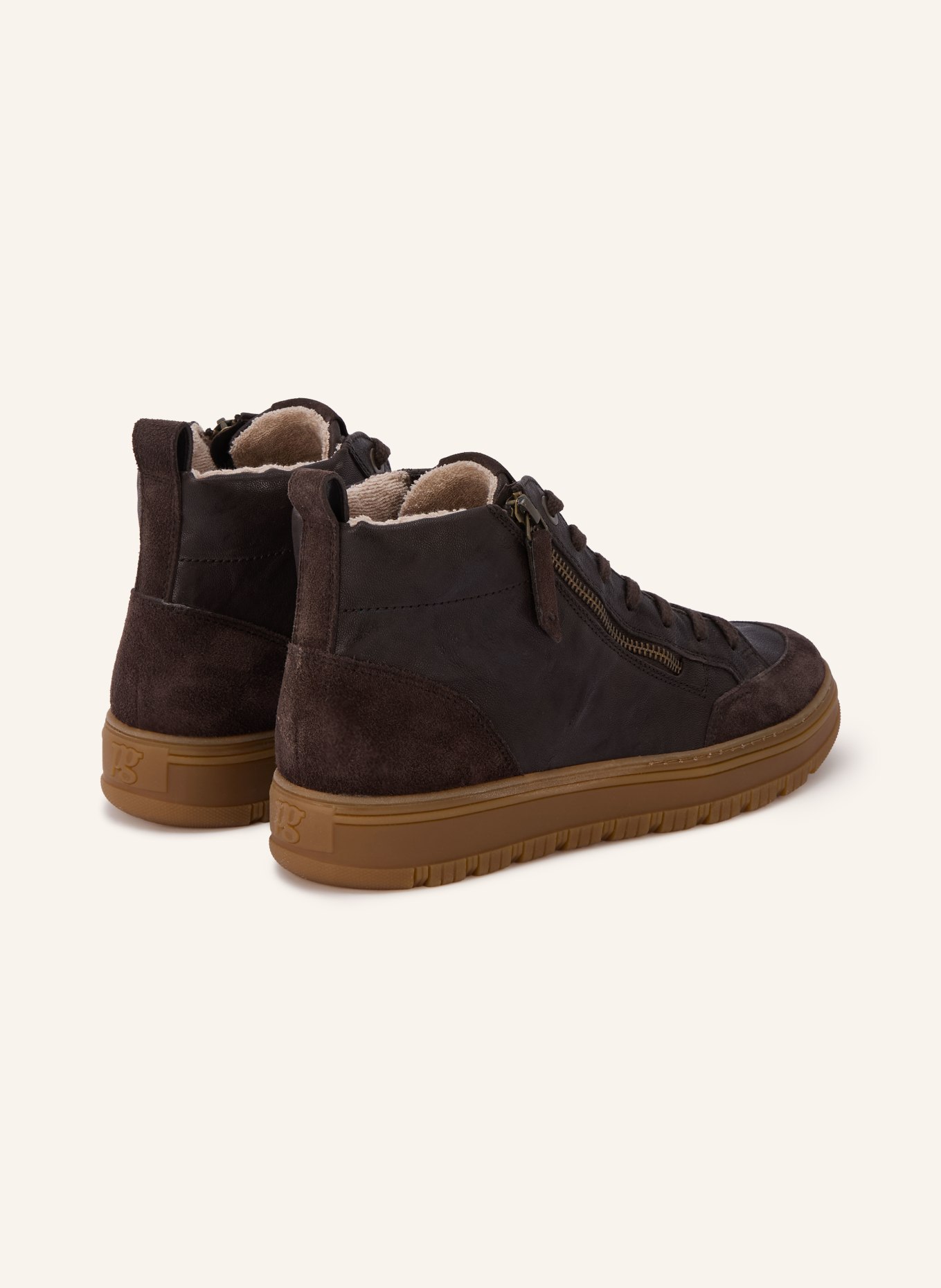 paul green Hightop-Sneaker: DUNKELBRAUN / GOLD