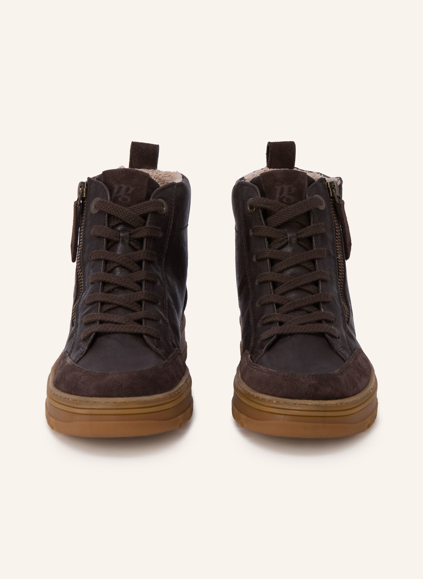 paul green Hightop-Sneaker: DUNKELBRAUN / GOLD