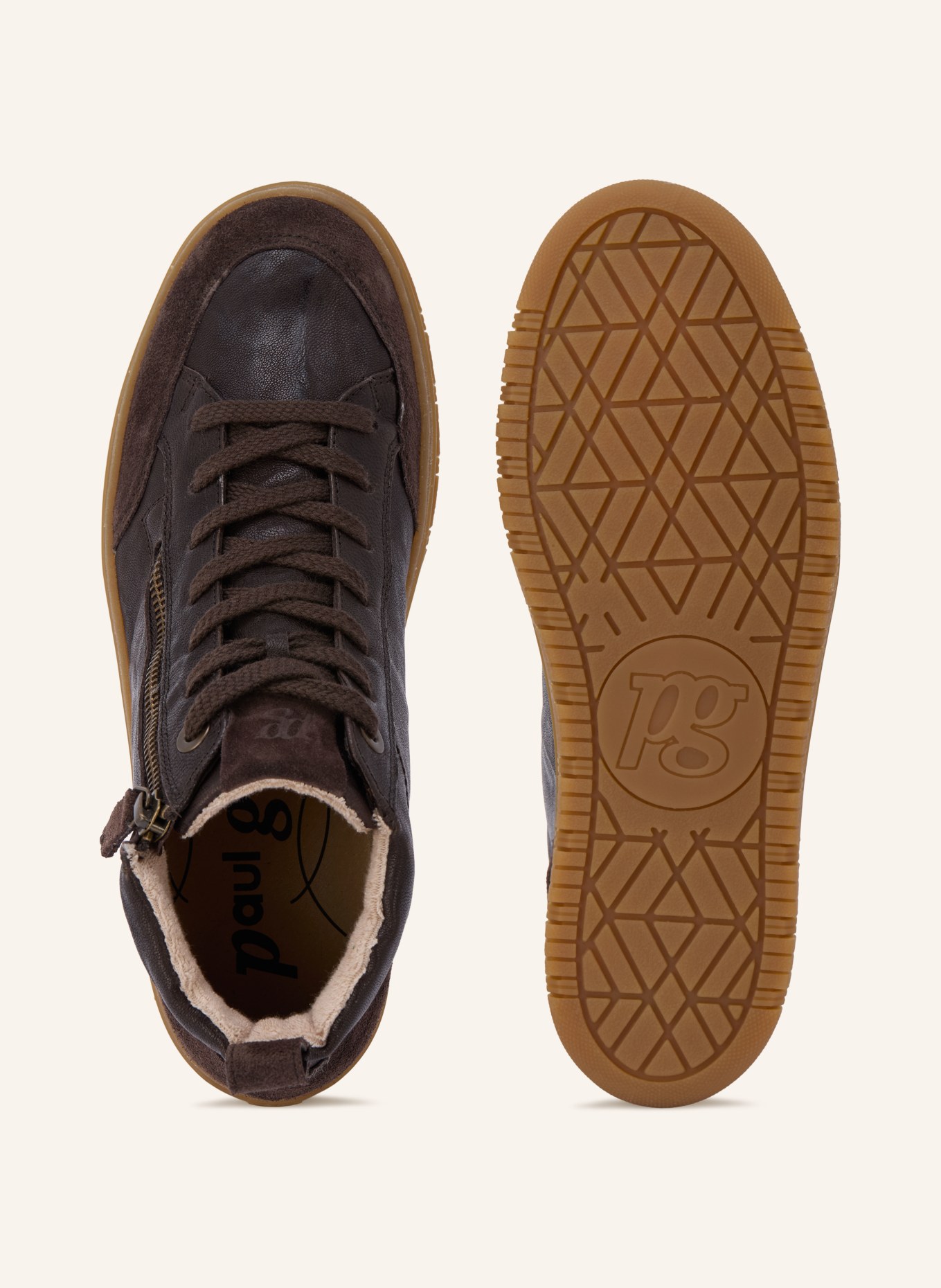 paul green Hightop-Sneaker: DUNKELBRAUN / GOLD