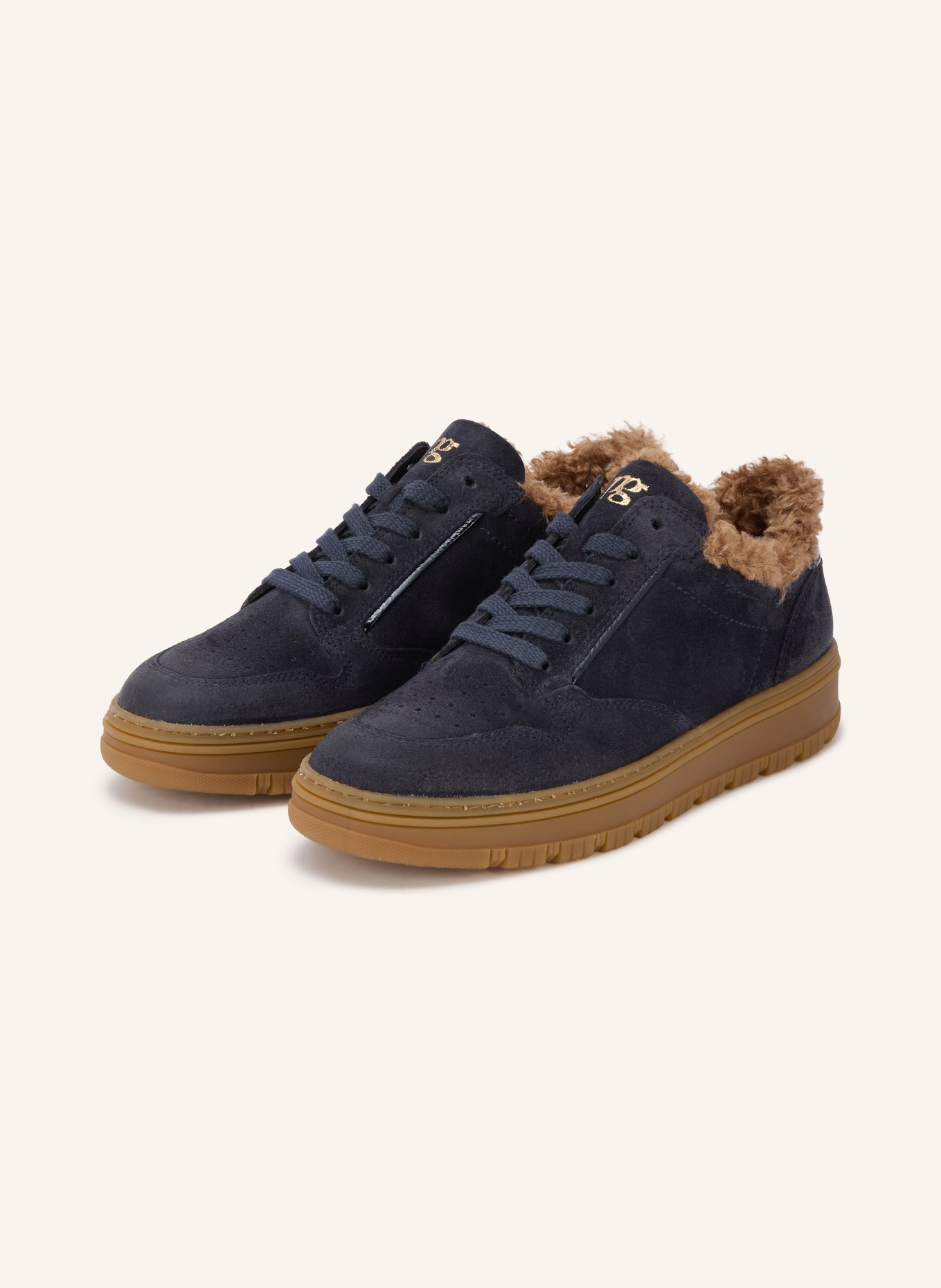 paul green Sneaker: DUNKELBLAU / HELLBRAUN