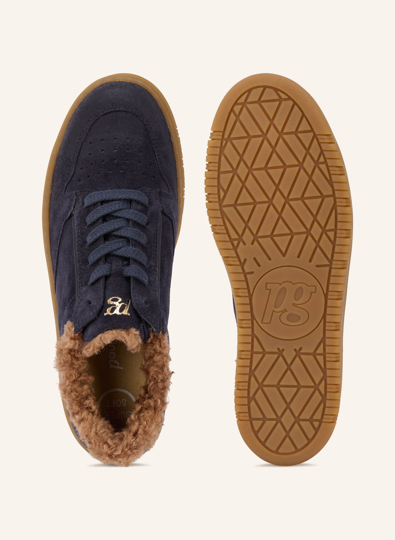 paul green Sneaker: DUNKELBLAU / HELLBRAUN