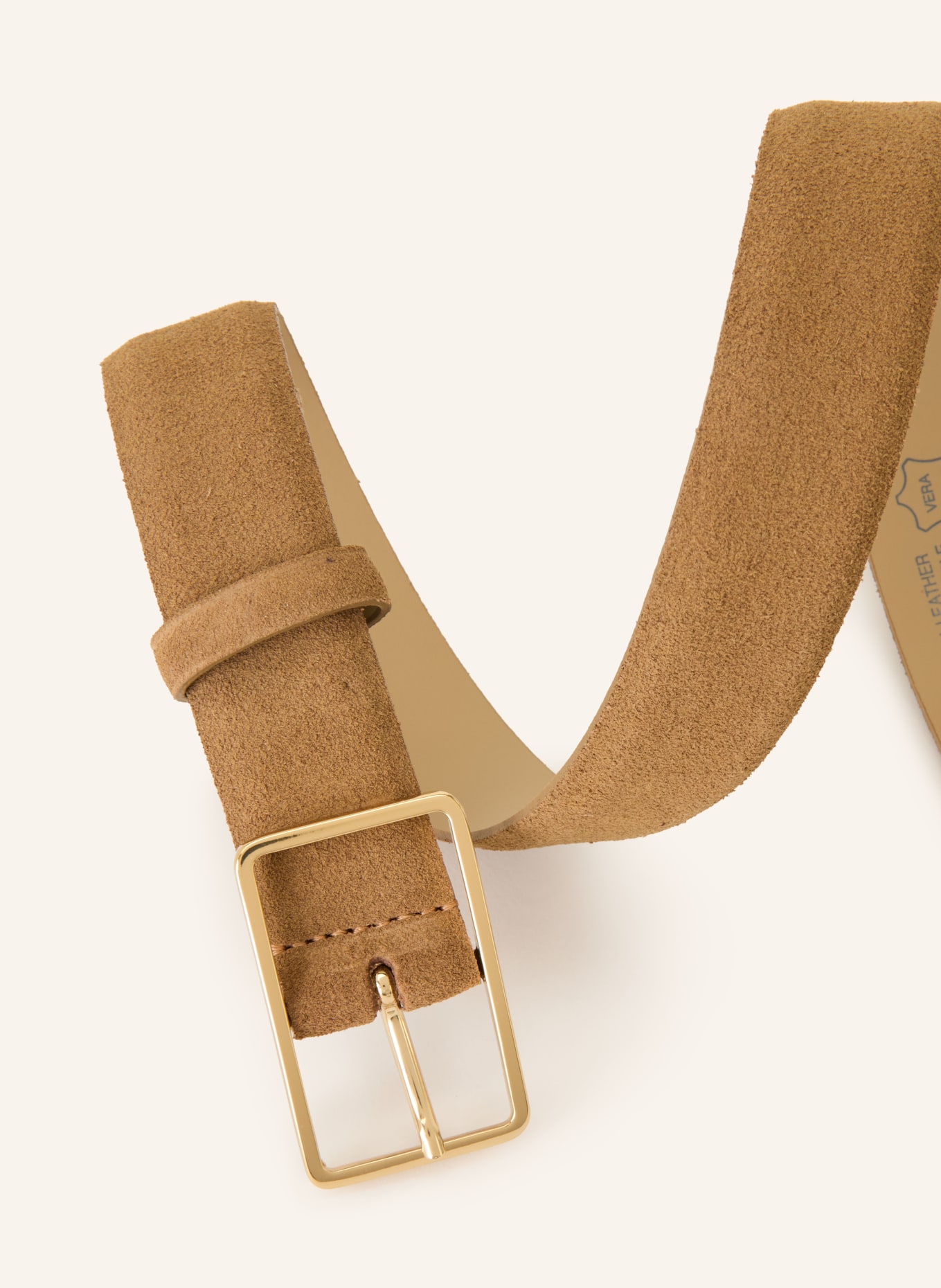 abro Leren riem: LICHTBRUIN / GOUD