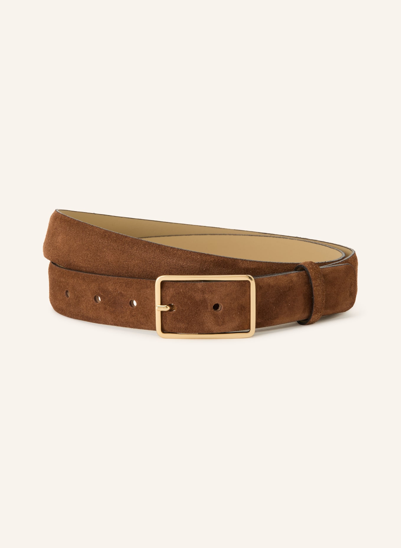 abro Leren riem: BRUIN / GOUD