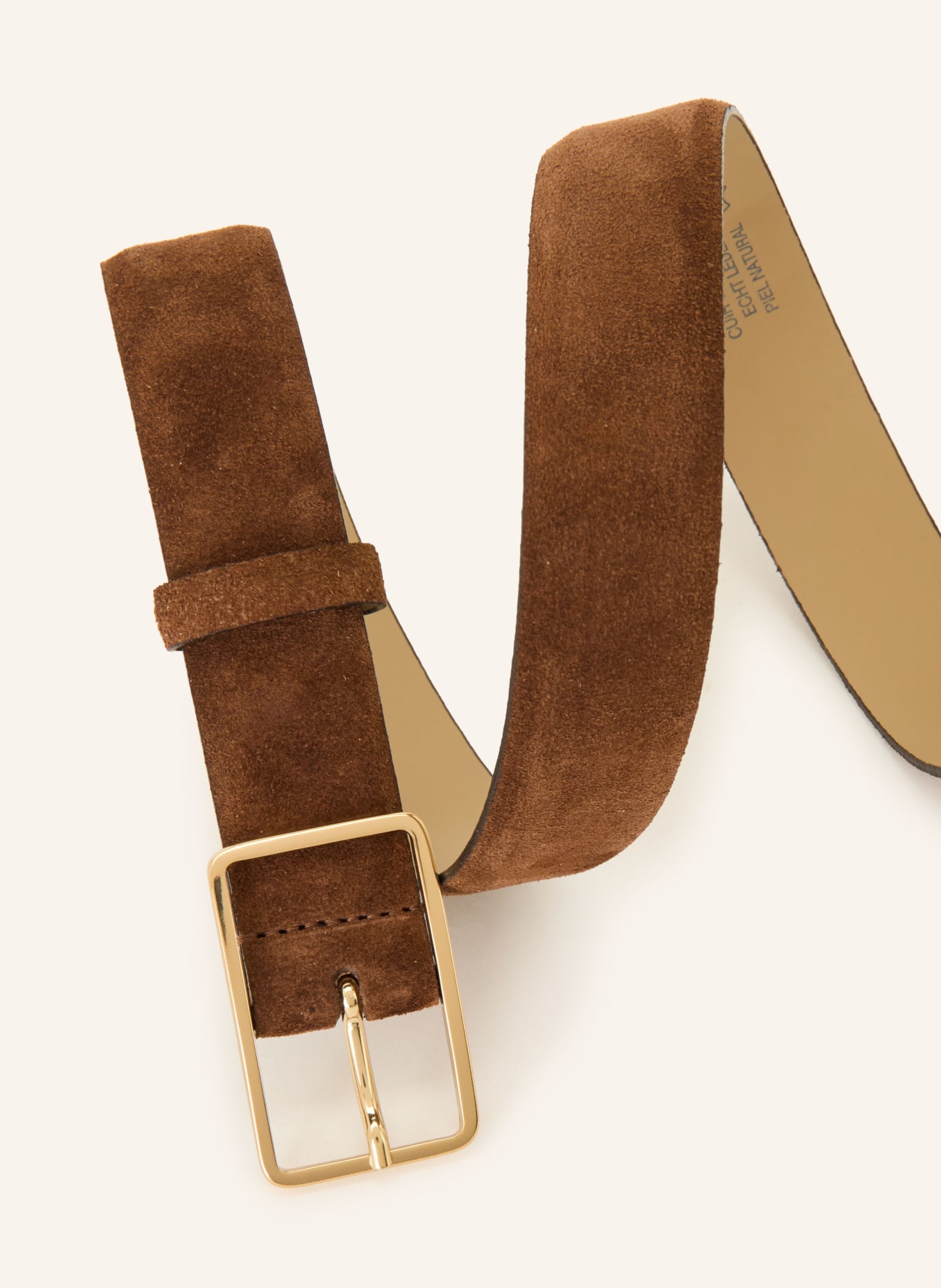 abro Leren riem: BRUIN / GOUD