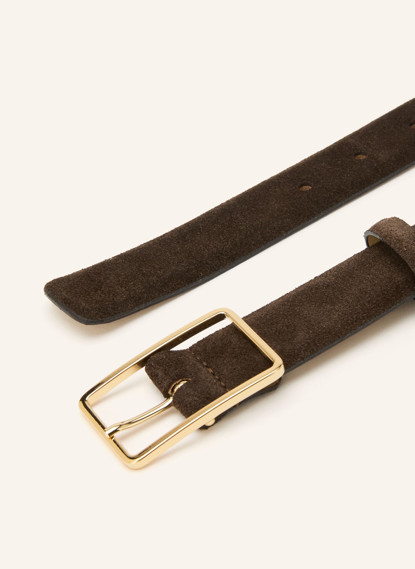 abro Leren riem: MARRON FONCÉ / GOUD