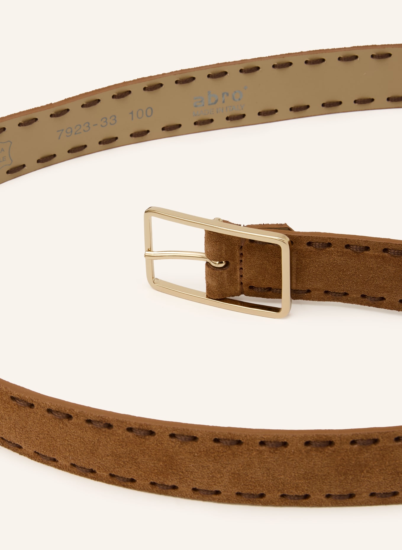 abro Leren riem: COGNAC / GOUD