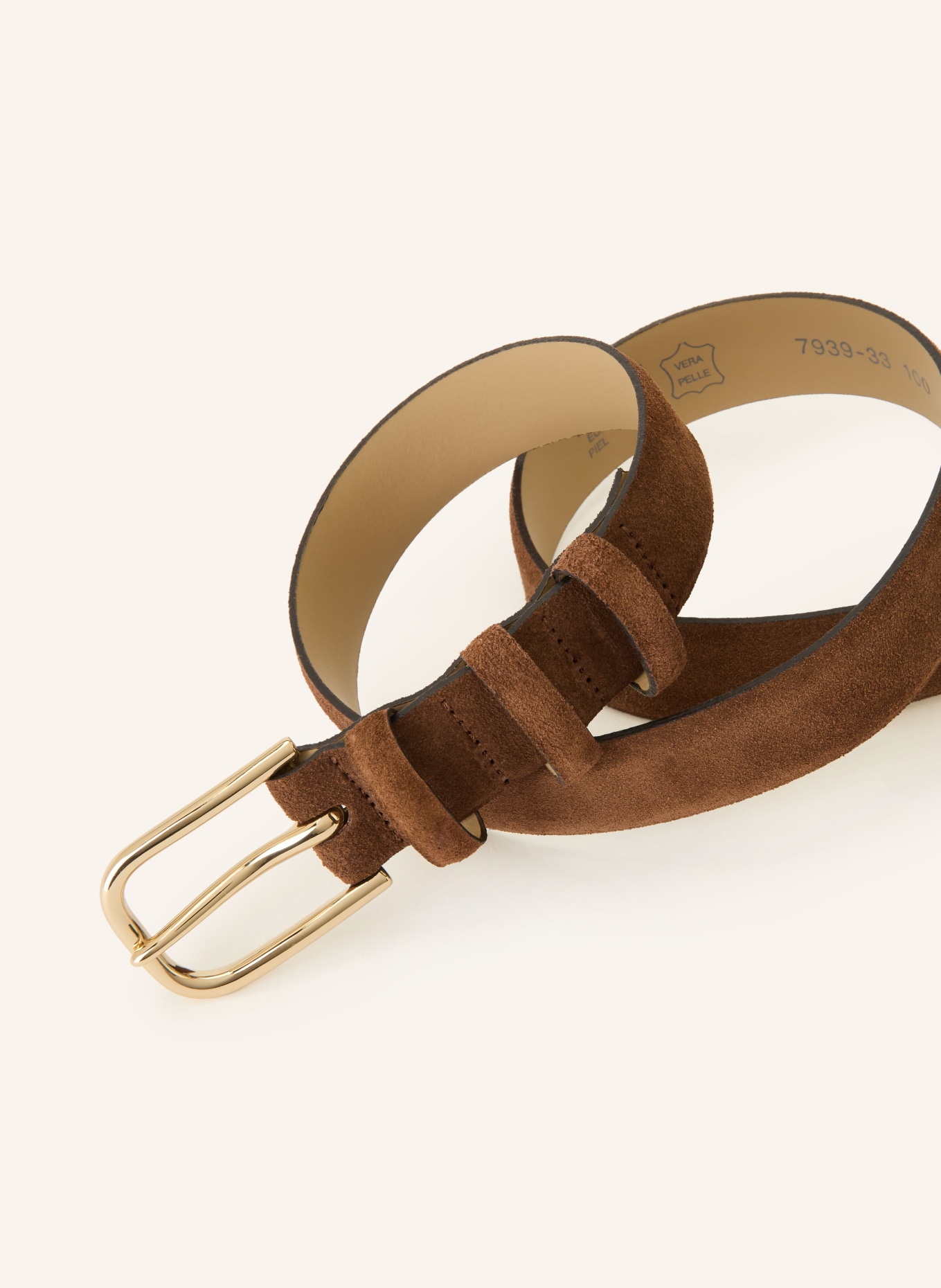 abro Leren riem: BRUIN / GOUD