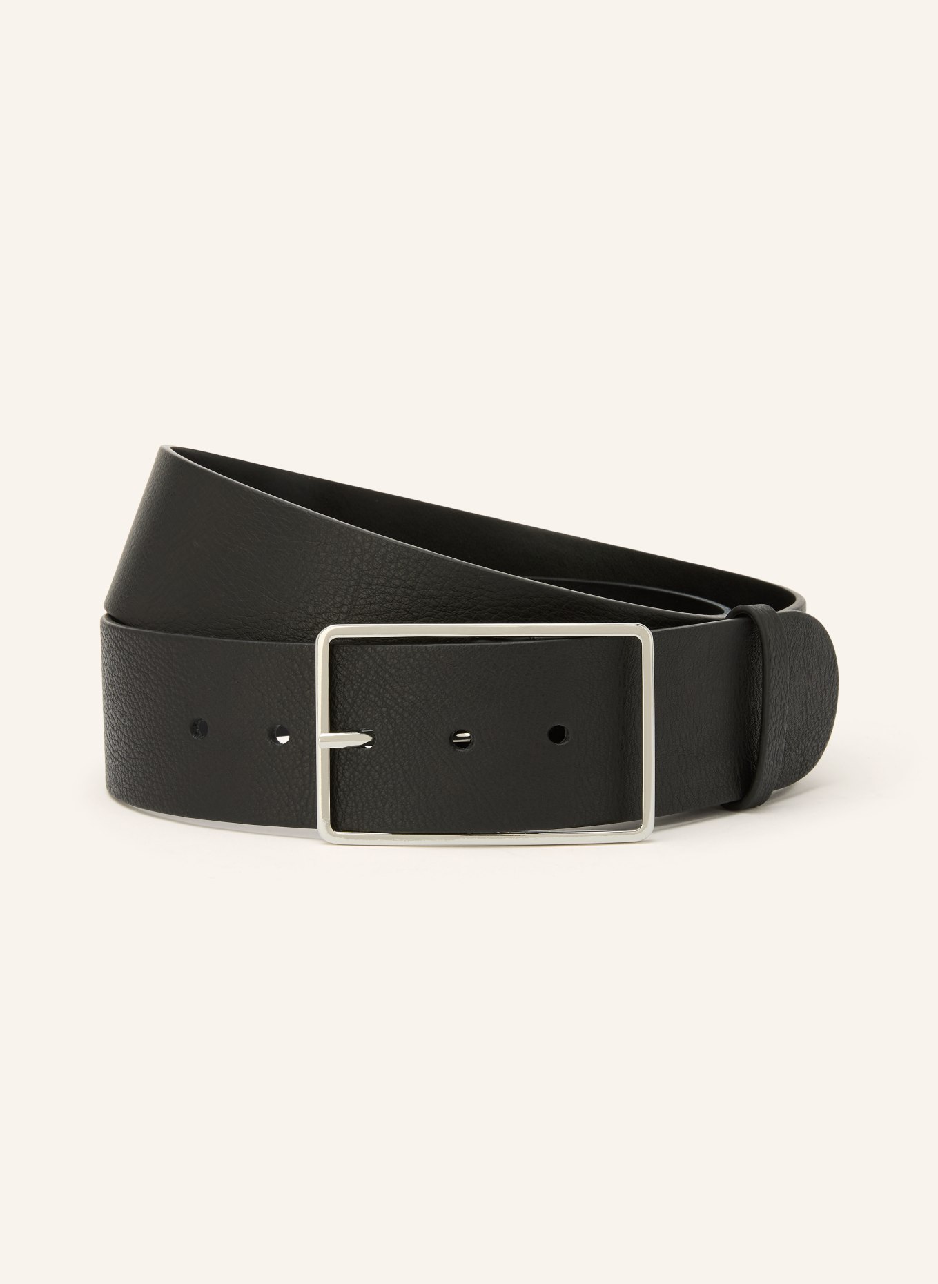 abro Leren riem DALIA: ZWART / ZILVER