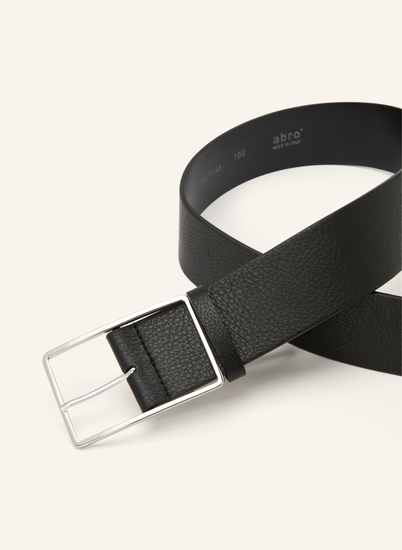 abro Leren riem DALIA: ZWART / ZILVER