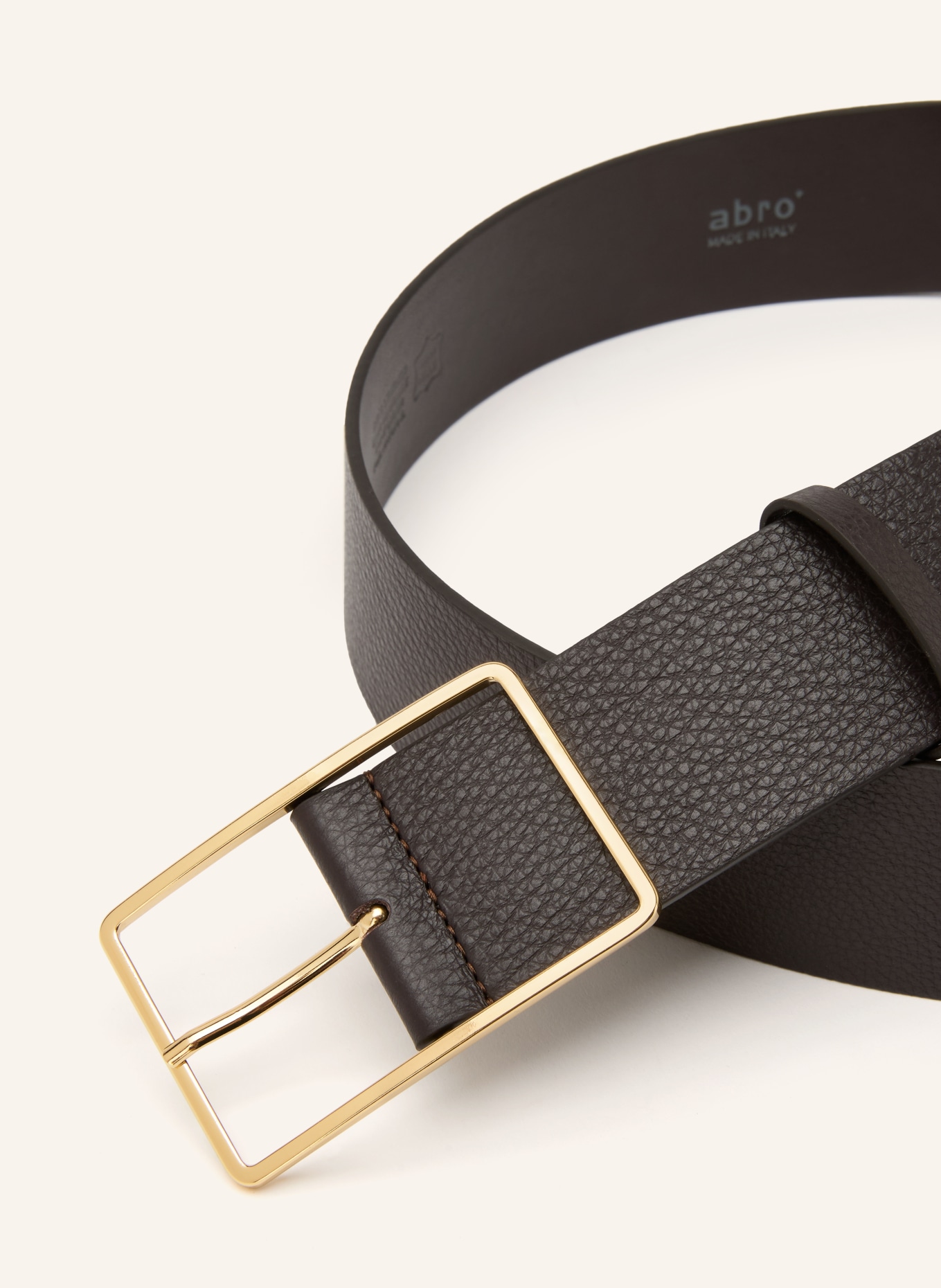 abro Leren riem DALIA: MARRON FONCÉ / GOUD