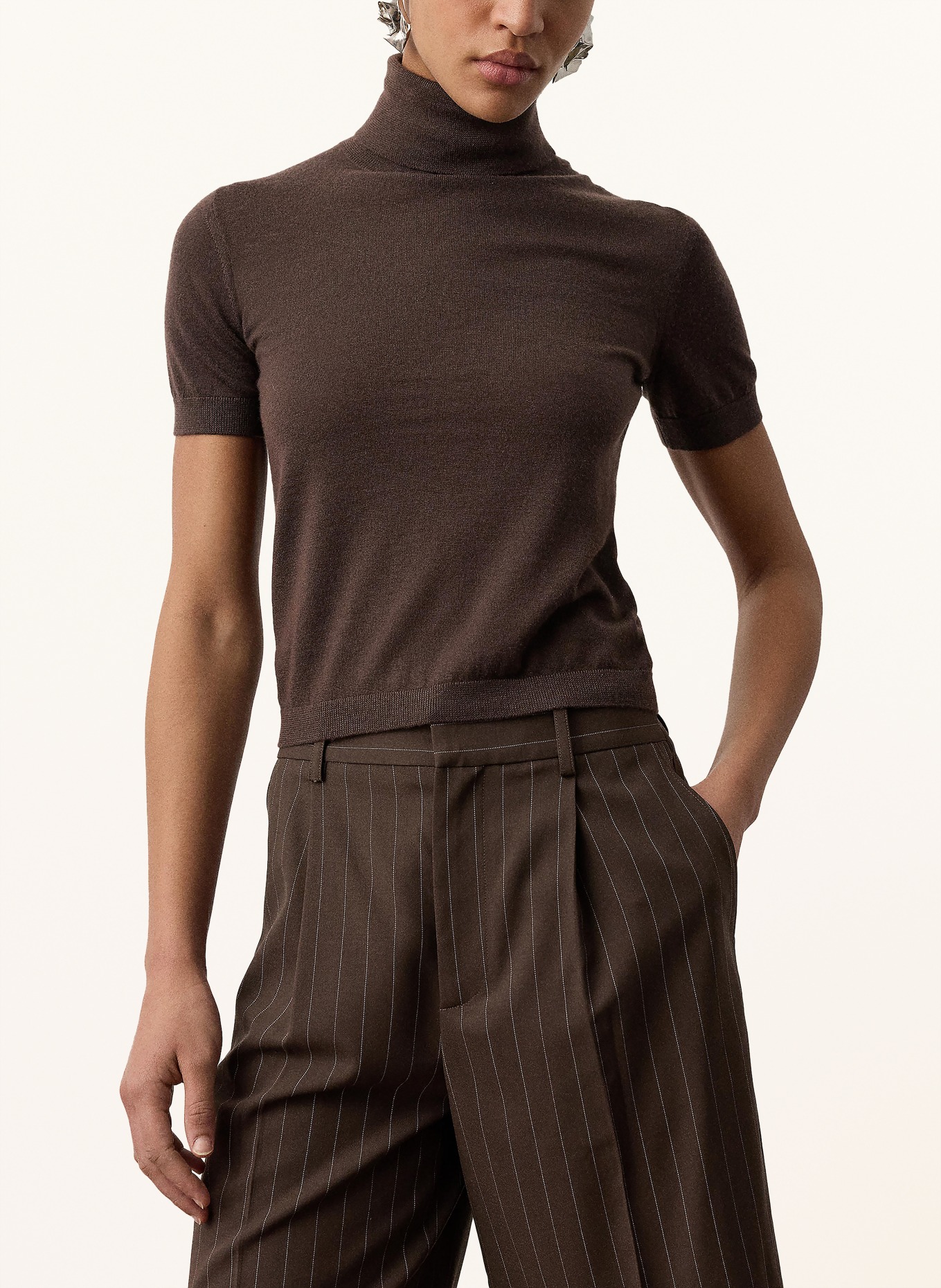 RALPH LAUREN Collection Strickshirt aus Cashmere: DUNKELBRAUN
