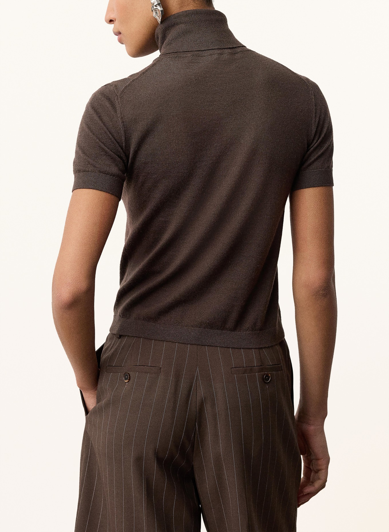 RALPH LAUREN Collection Strickshirt aus Cashmere: DUNKELBRAUN