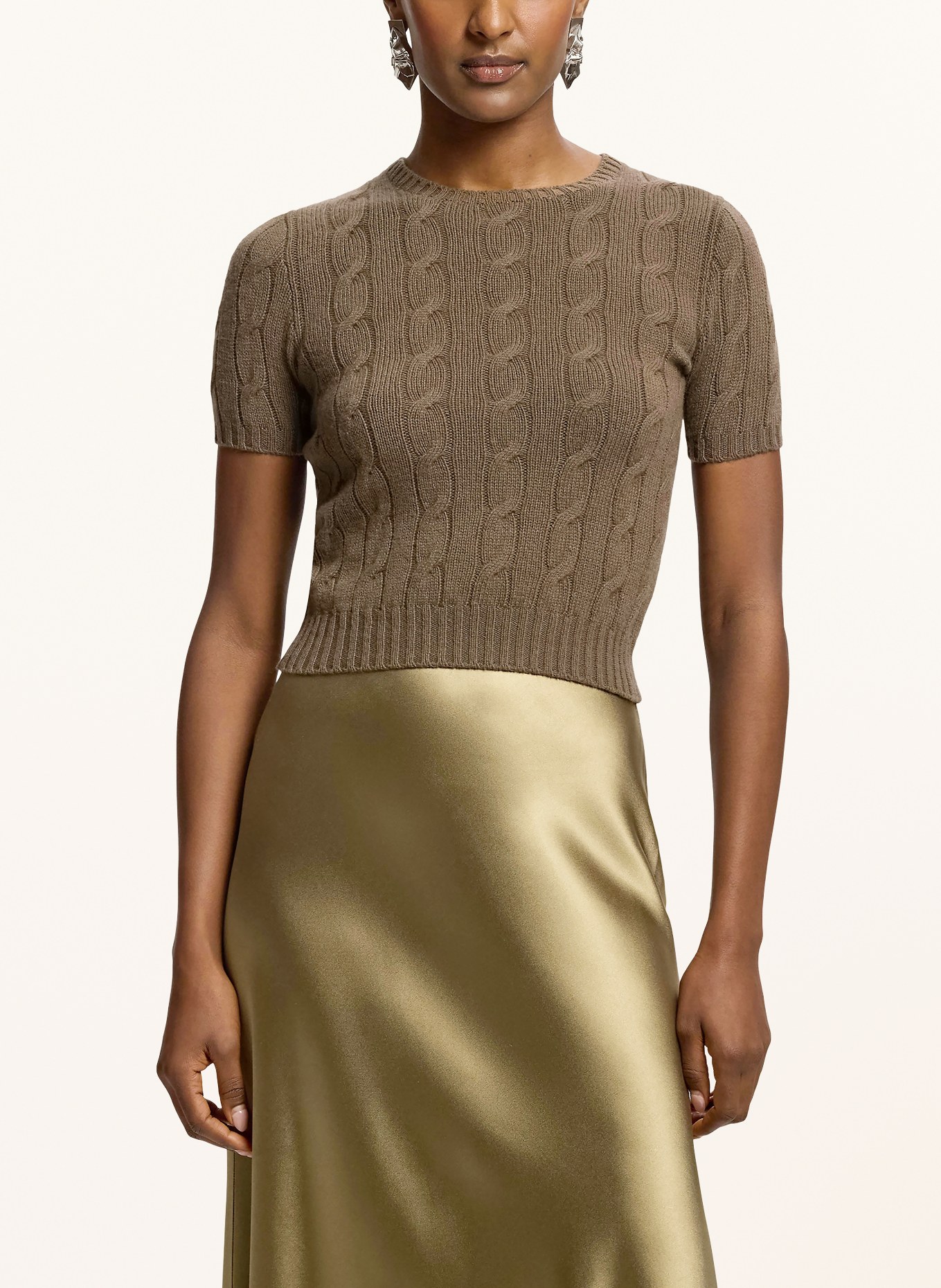 RALPH LAUREN Collection Strickshirt aus Cashmere: TAUPE