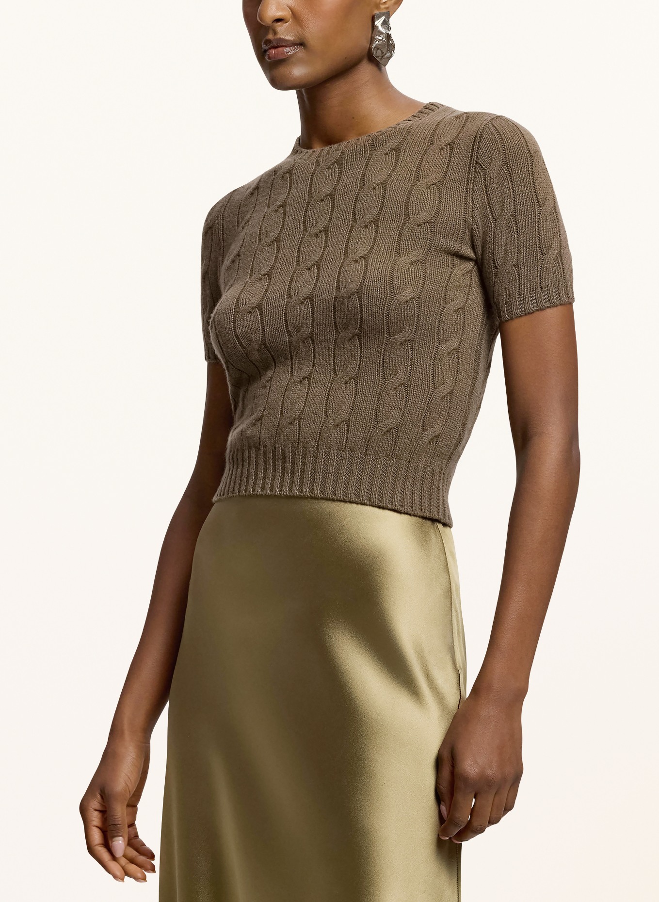 RALPH LAUREN Collection Strickshirt aus Cashmere: TAUPE