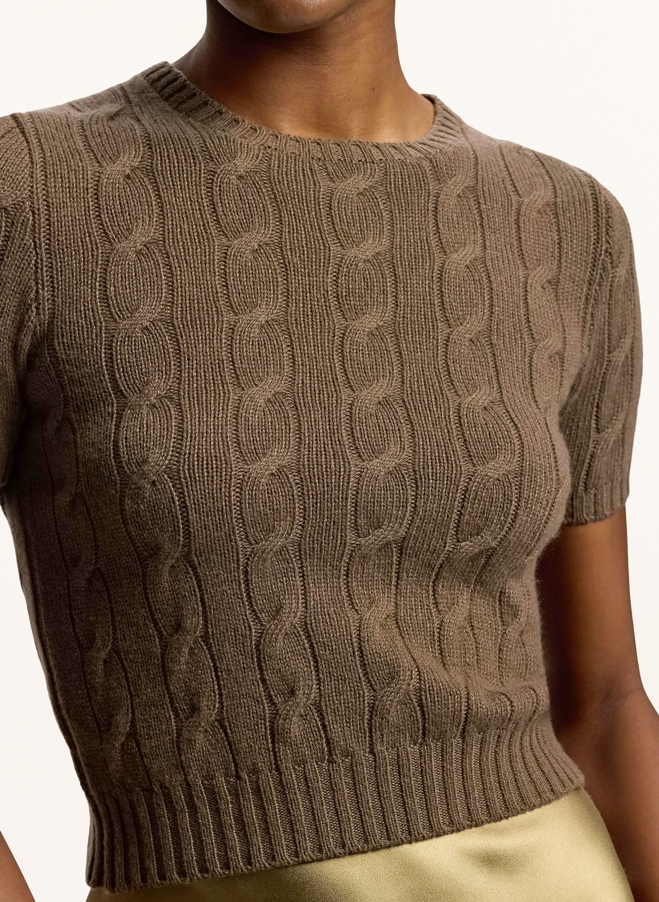 RALPH LAUREN Collection Strickshirt aus Cashmere: TAUPE