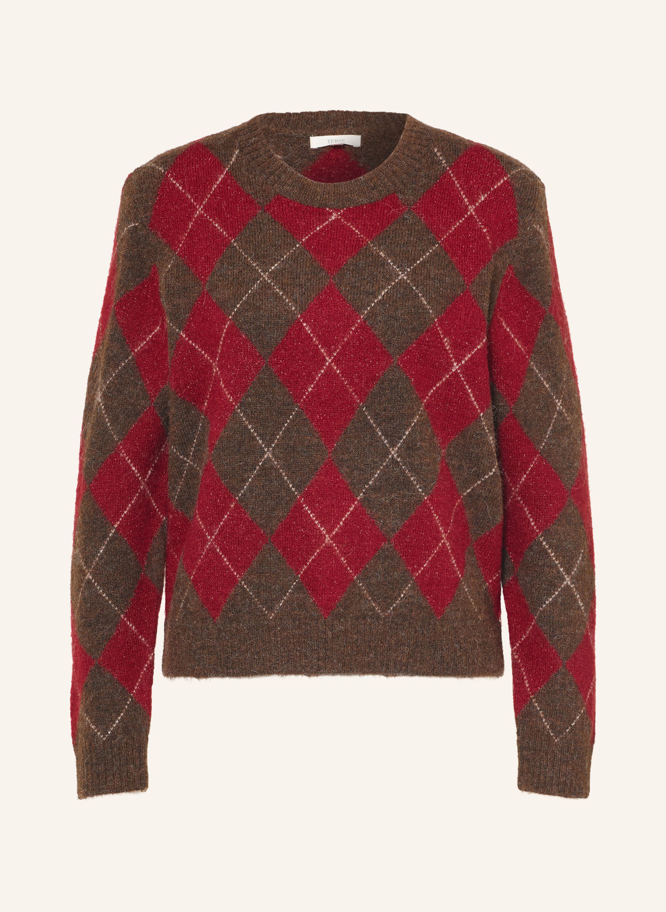 YERSE DIAMOND Sweater: DARK BROWN / DARK RED