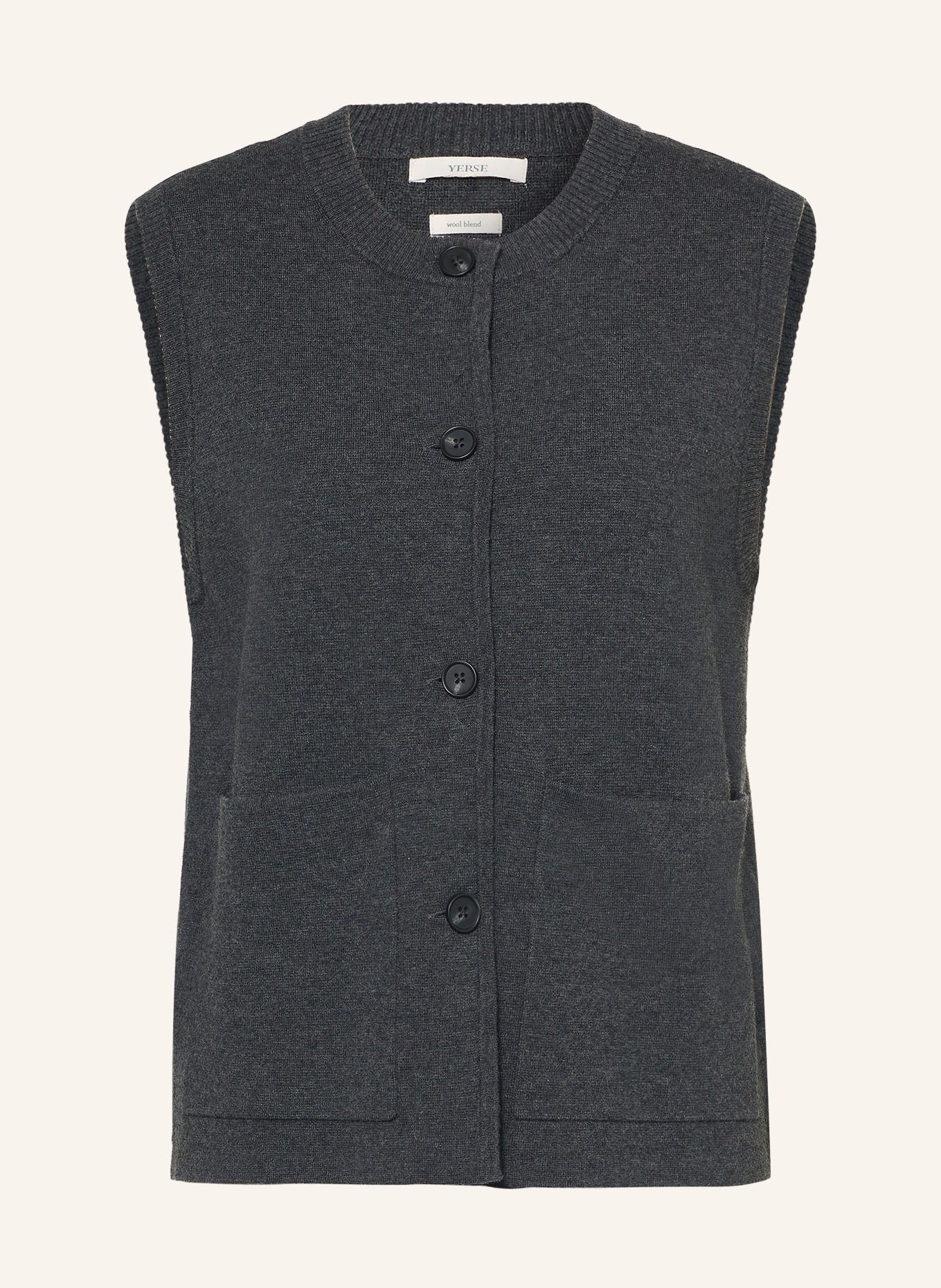 YERSE ROSI Knit Vest: DARK GRAY